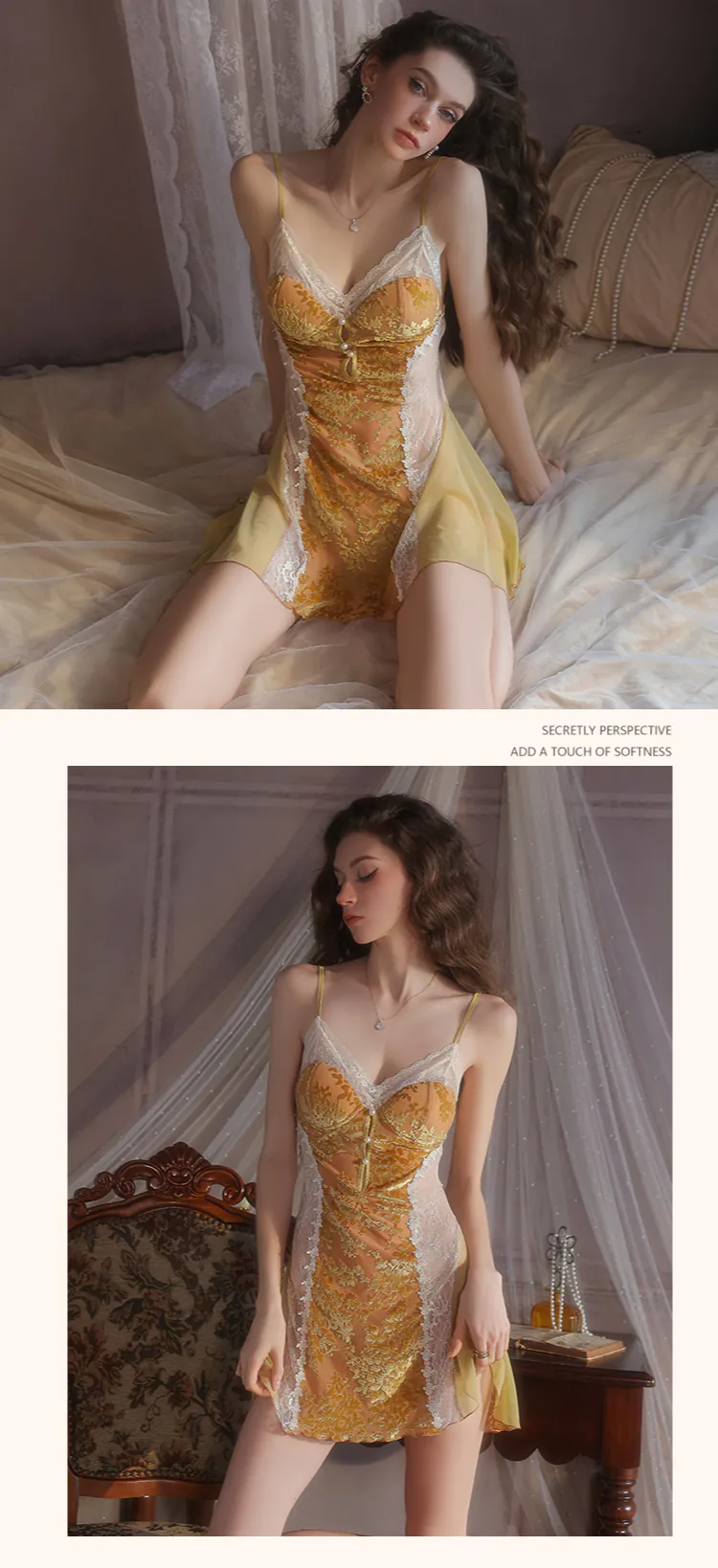 Sexy-V-Neck-Velvet-Nightgown-Bust-Support-Slip-Lingerie20