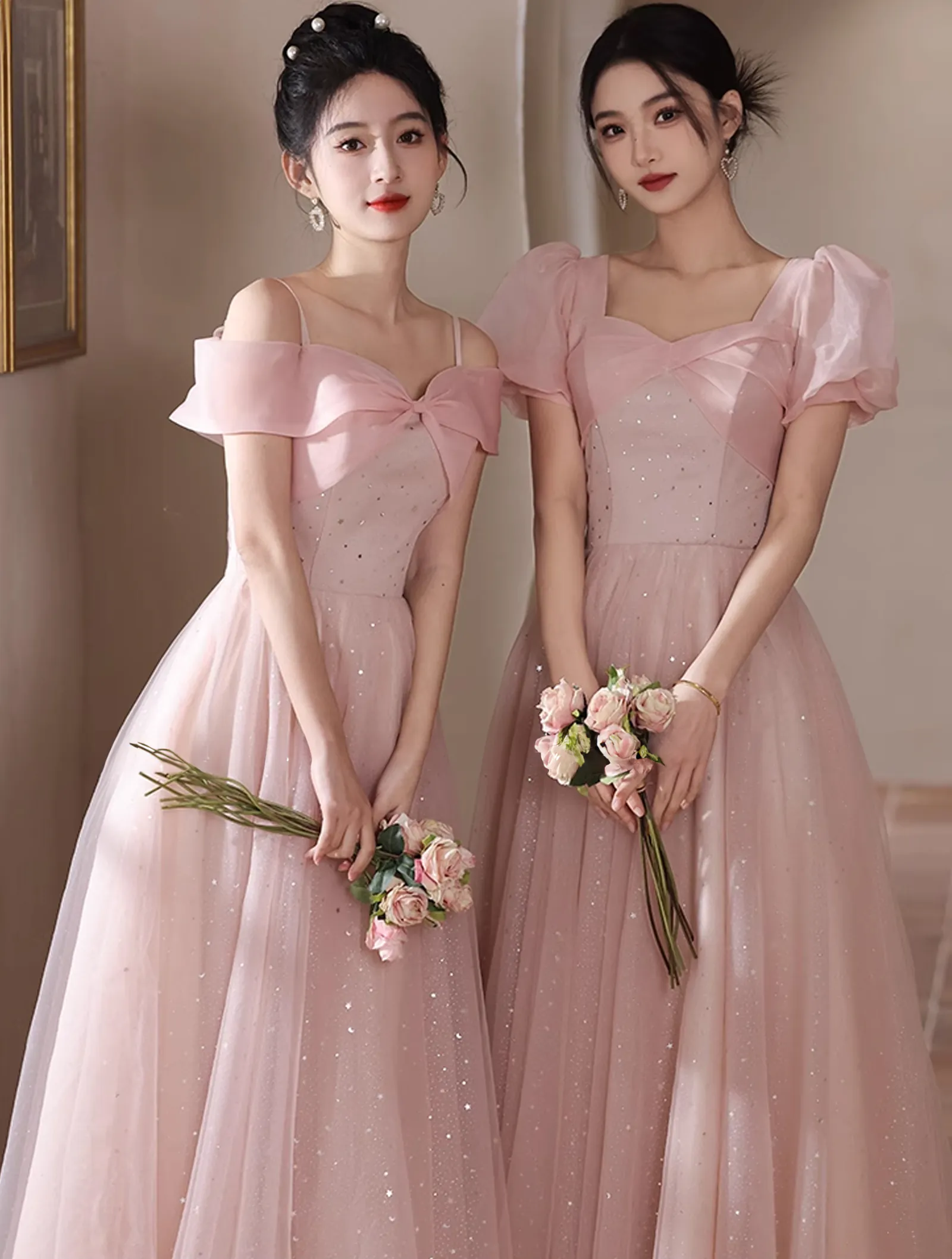 Sweet Pink Wedding Guest Bridesmaid Cocktail Formal Party Dress02