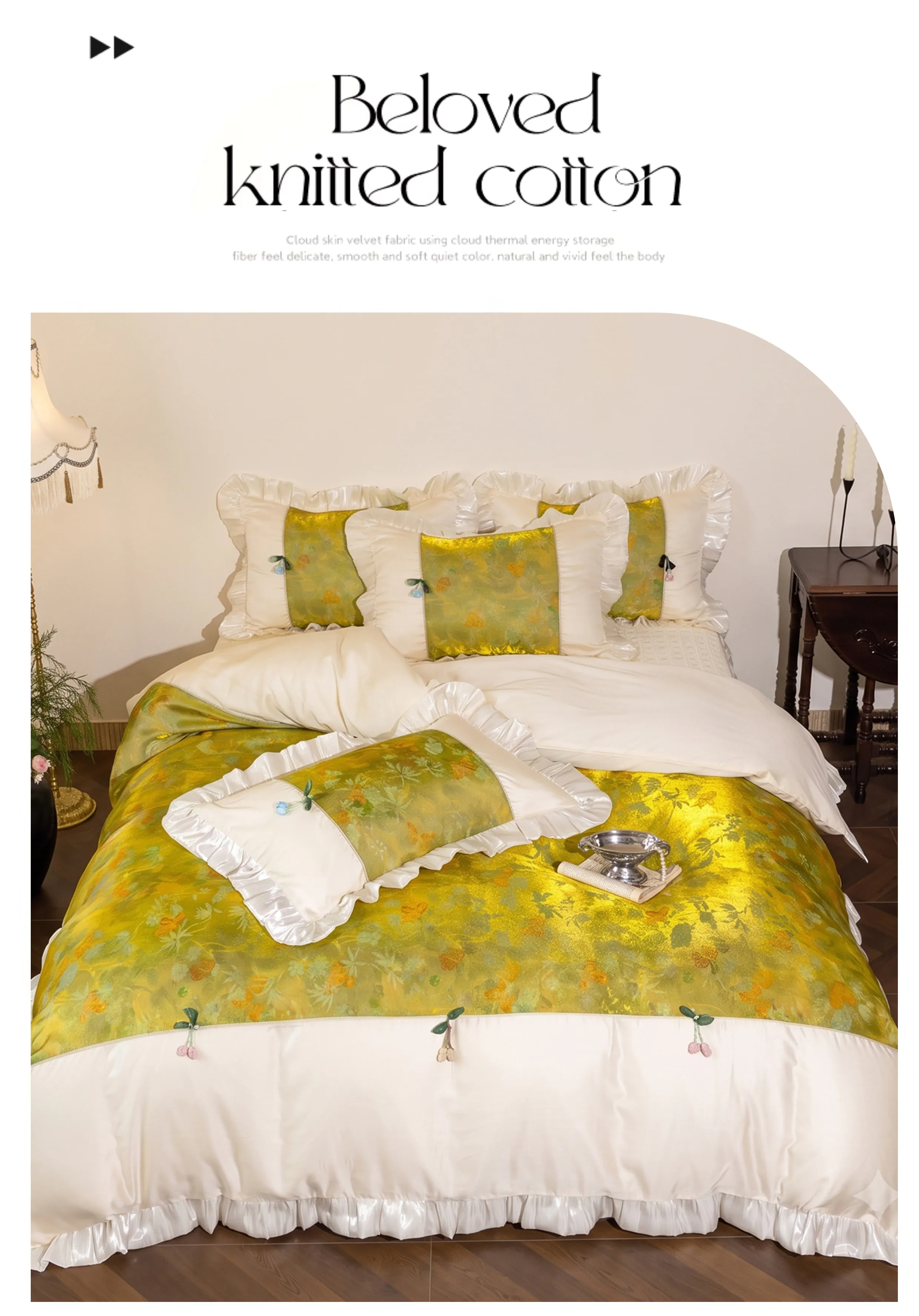 Vintage-Green-Tencel-Cotton-Gilded-Butterfly-Brocade-Jacquard-Bedding-Set07