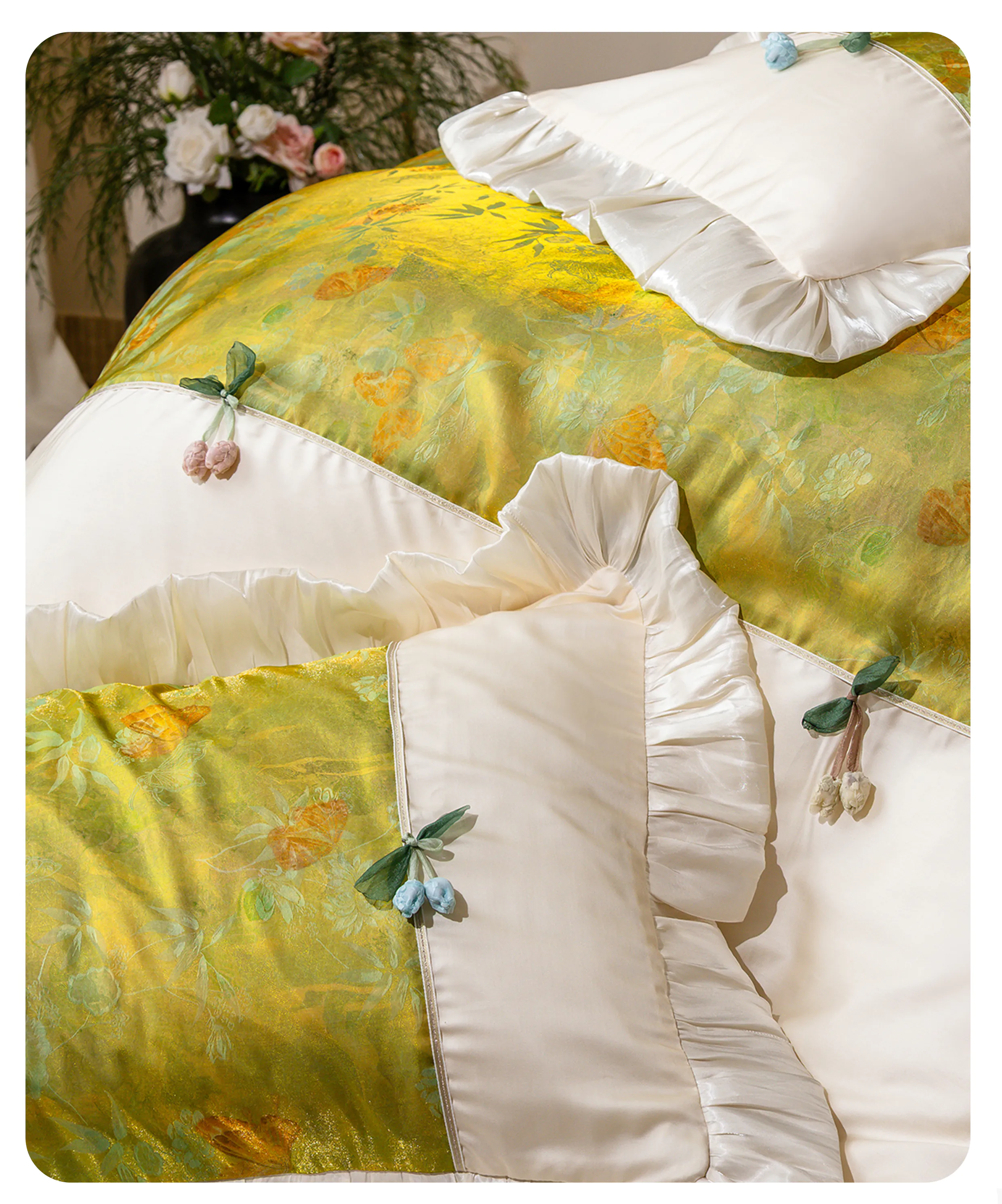 Vintage-Green-Tencel-Cotton-Gilded-Butterfly-Brocade-Jacquard-Bedding-Set11