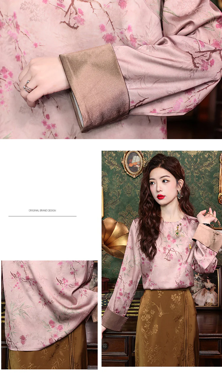 Vintage-Pink-Plum-Blossom-Printed-Loose-Fit-Casual-Shirt-for-Women10