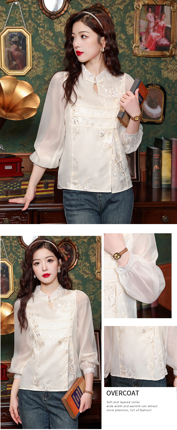 Womens-Soft-Embroidery-Full-Tulle-Sleeve-Chiffon-Casual-Shirt-Tops13