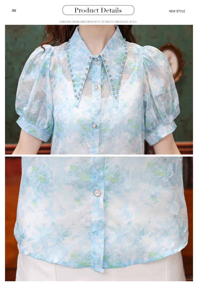 Beautiful-French-Style-Blue-Floral-Chiffon-Shirt-with-Short-Puff-Sleeves18