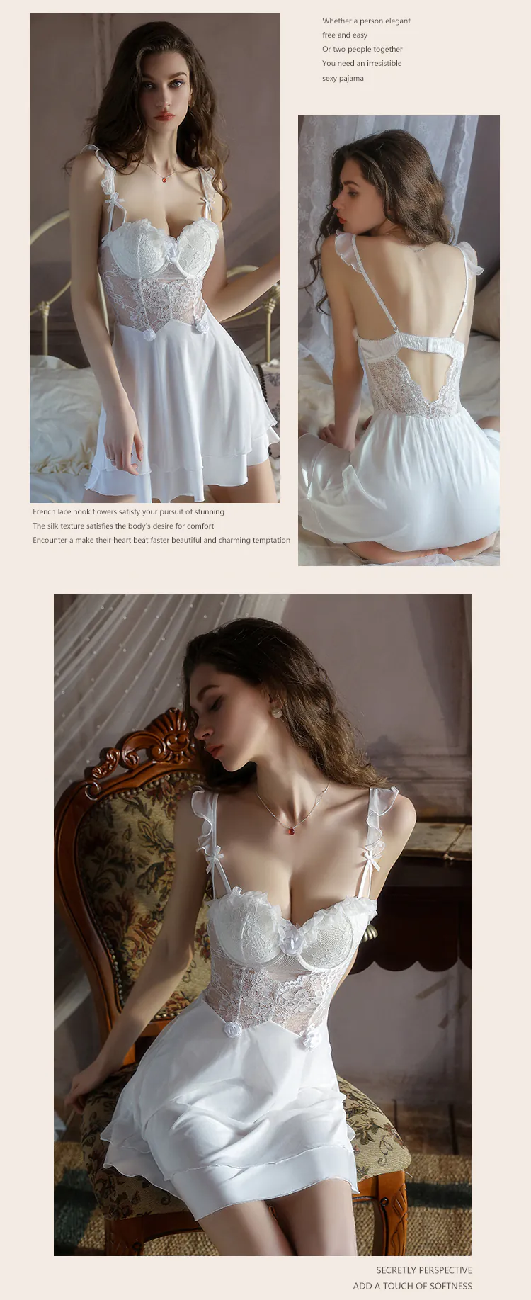 Feminine-Mesh-Lace-3D-Floral-Built-in-Padded-Bra-Babydoll-Nightgown16