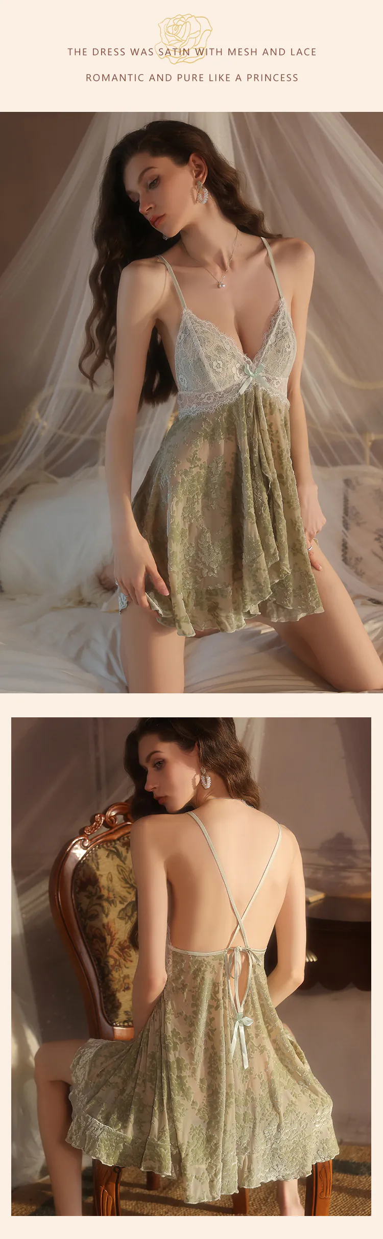 Sexy-Deep-V-Lace-Backless-Velvet-Built-In-Bust-Support-Nightgown18