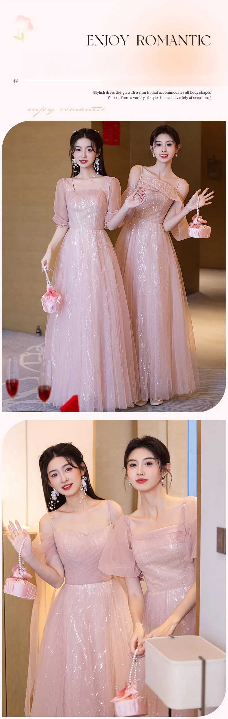 Sweet-Blush-Pink-Glitter-Bridesmaid-Dress-Wedding-Guest-Party-Tulle-Gown12