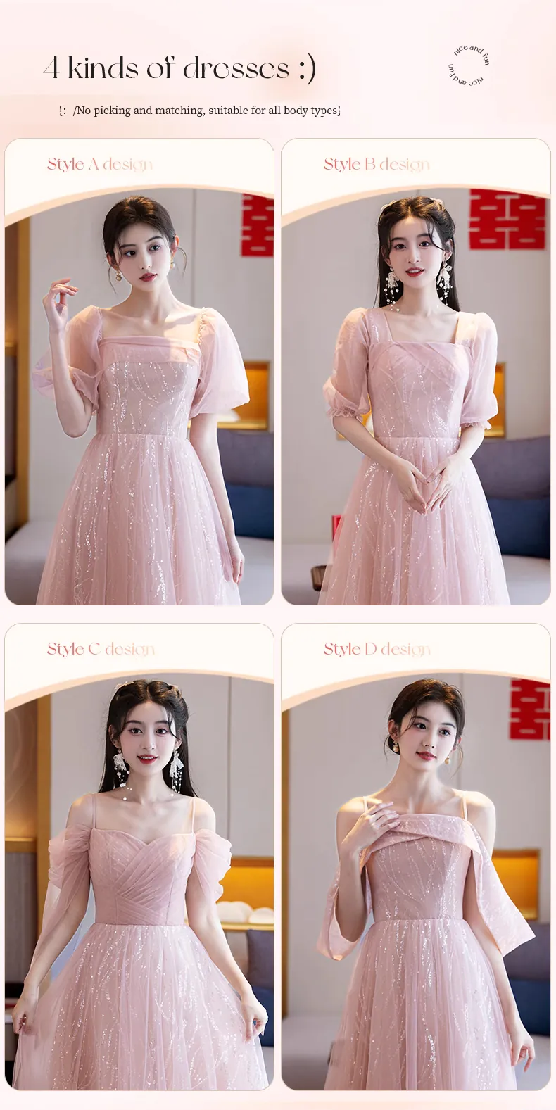 Sweet-Blush-Pink-Glitter-Bridesmaid-Dress-Wedding-Guest-Party-Tulle-Gown14