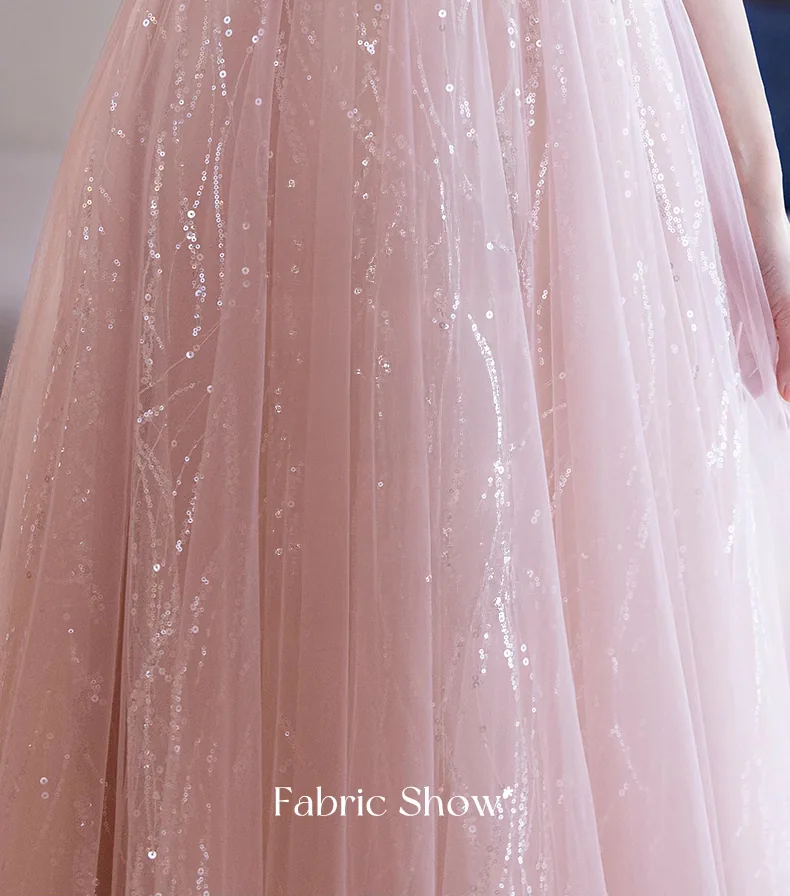 Sweet-Blush-Pink-Glitter-Bridesmaid-Dress-Wedding-Guest-Party-Tulle-Gown15