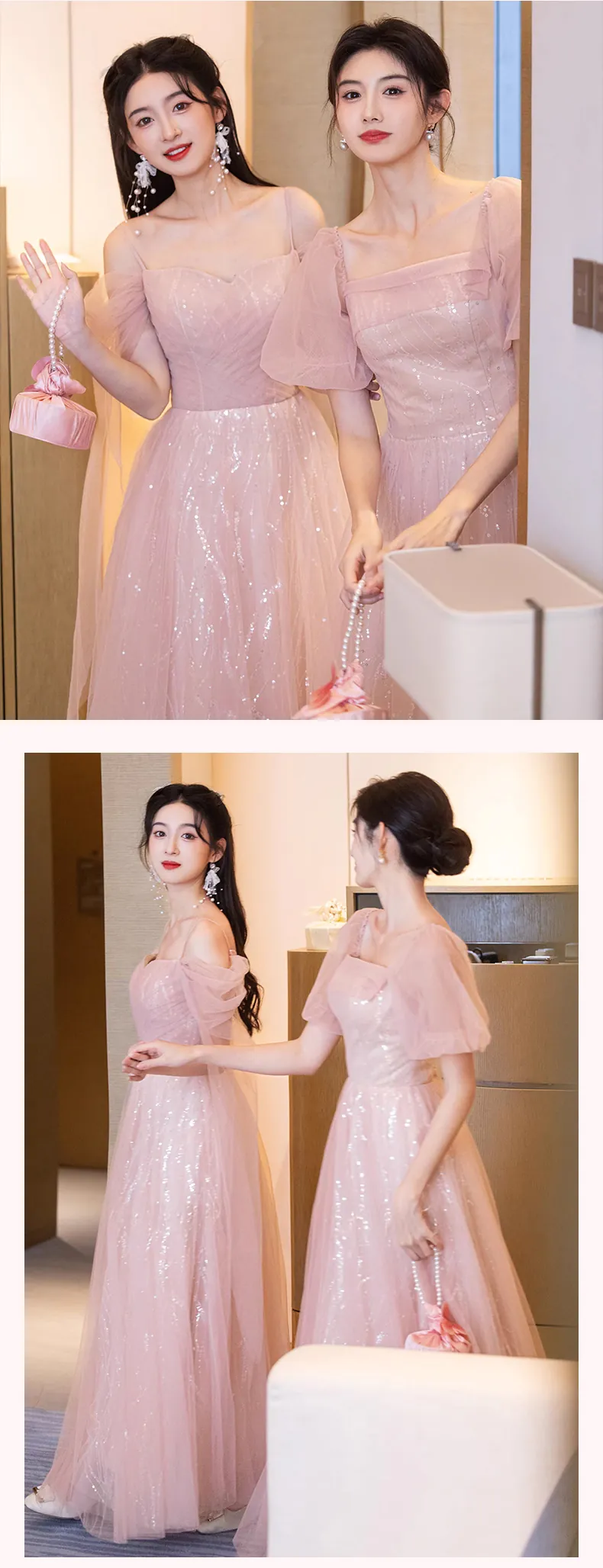 Sweet-Blush-Pink-Glitter-Bridesmaid-Dress-Wedding-Guest-Party-Tulle-Gown18