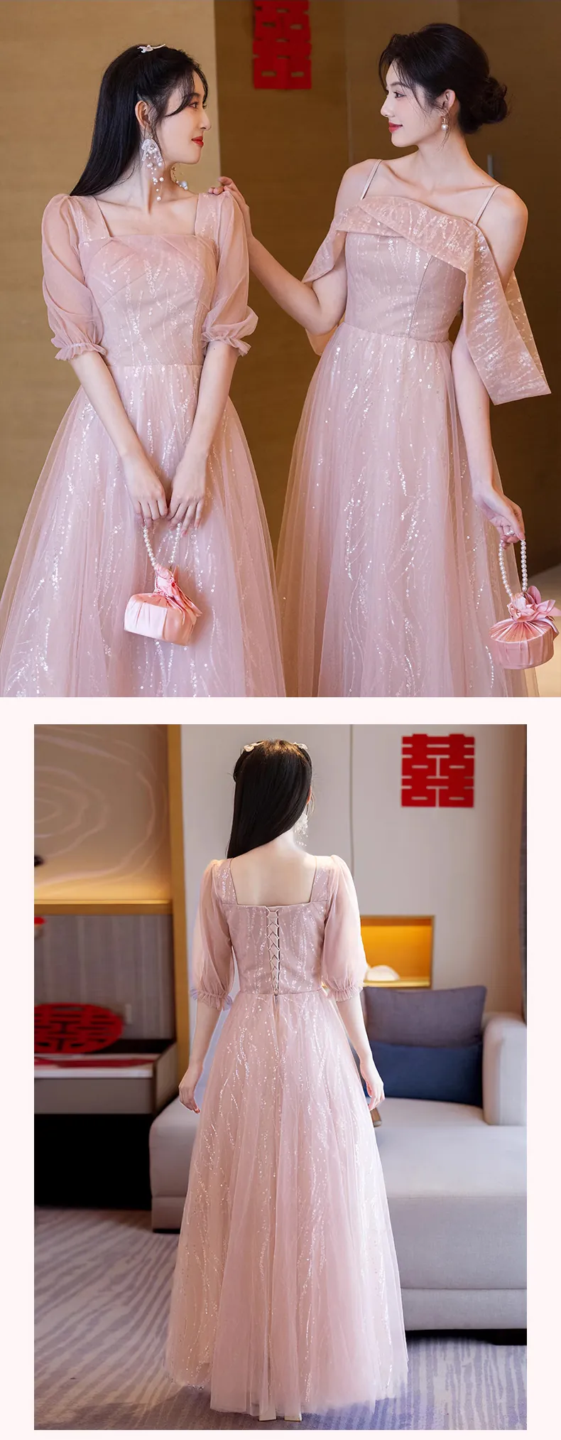 Sweet-Blush-Pink-Glitter-Bridesmaid-Dress-Wedding-Guest-Party-Tulle-Gown21