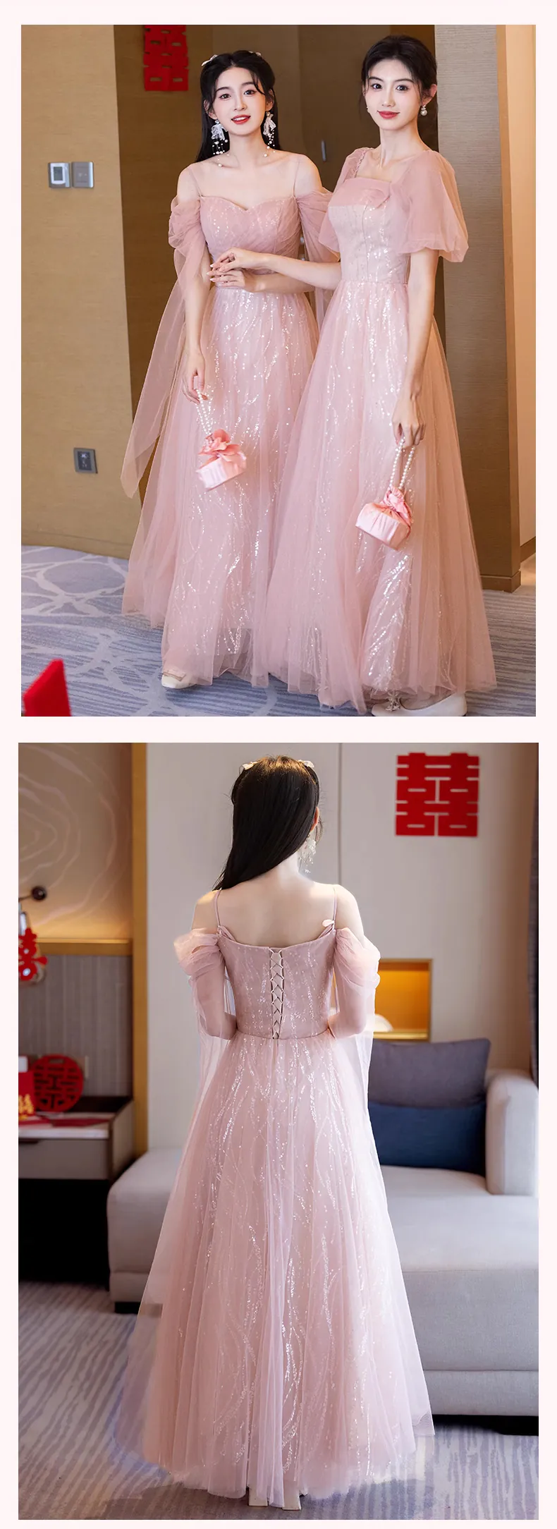 Sweet-Blush-Pink-Glitter-Bridesmaid-Dress-Wedding-Guest-Party-Tulle-Gown24