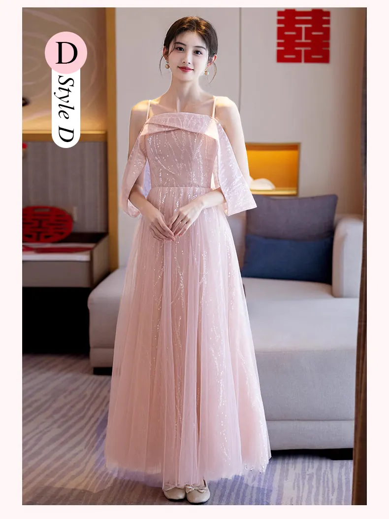 Sweet-Blush-Pink-Glitter-Bridesmaid-Dress-Wedding-Guest-Party-Tulle-Gown25