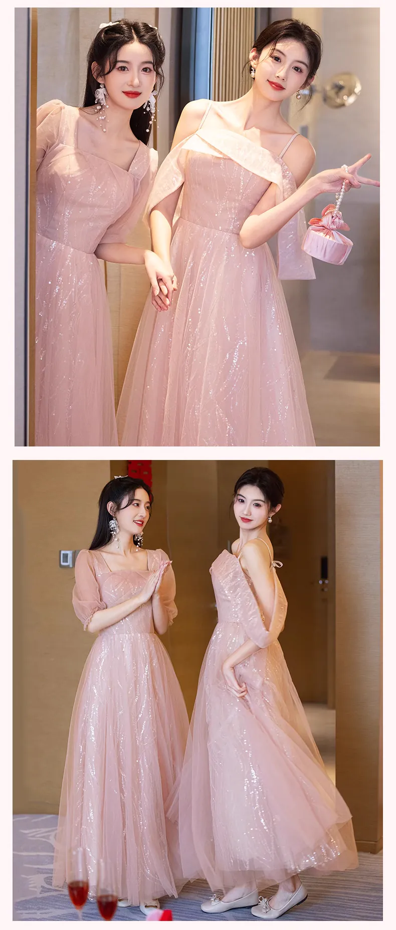 Sweet-Blush-Pink-Glitter-Bridesmaid-Dress-Wedding-Guest-Party-Tulle-Gown27