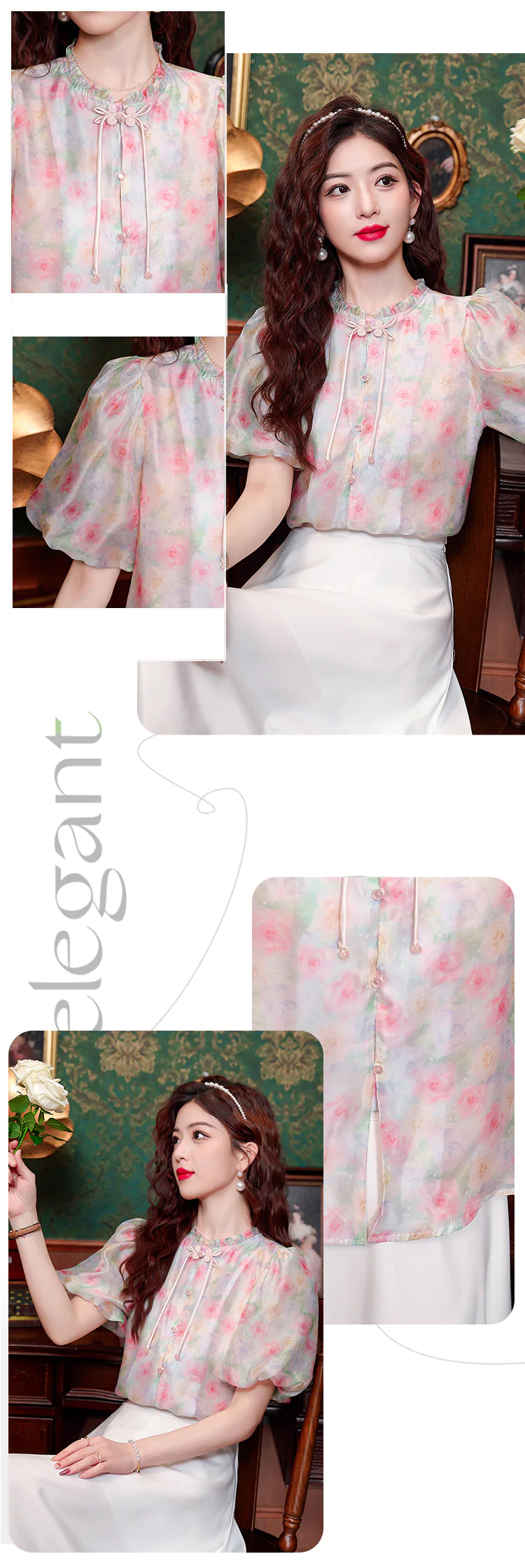 Sweet-Ladies-Summer-Casual-Floral-Chiffon-Shirt-with-Short-Puff-Sleeves10