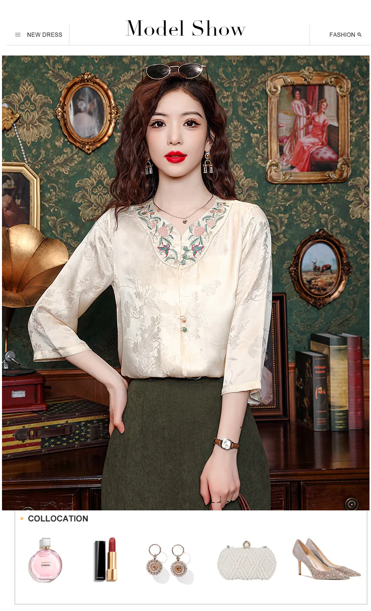 Vintage-Embroidery-34-Sleeves-Silk-Jacquard-Casual-Shirt-for-Women12