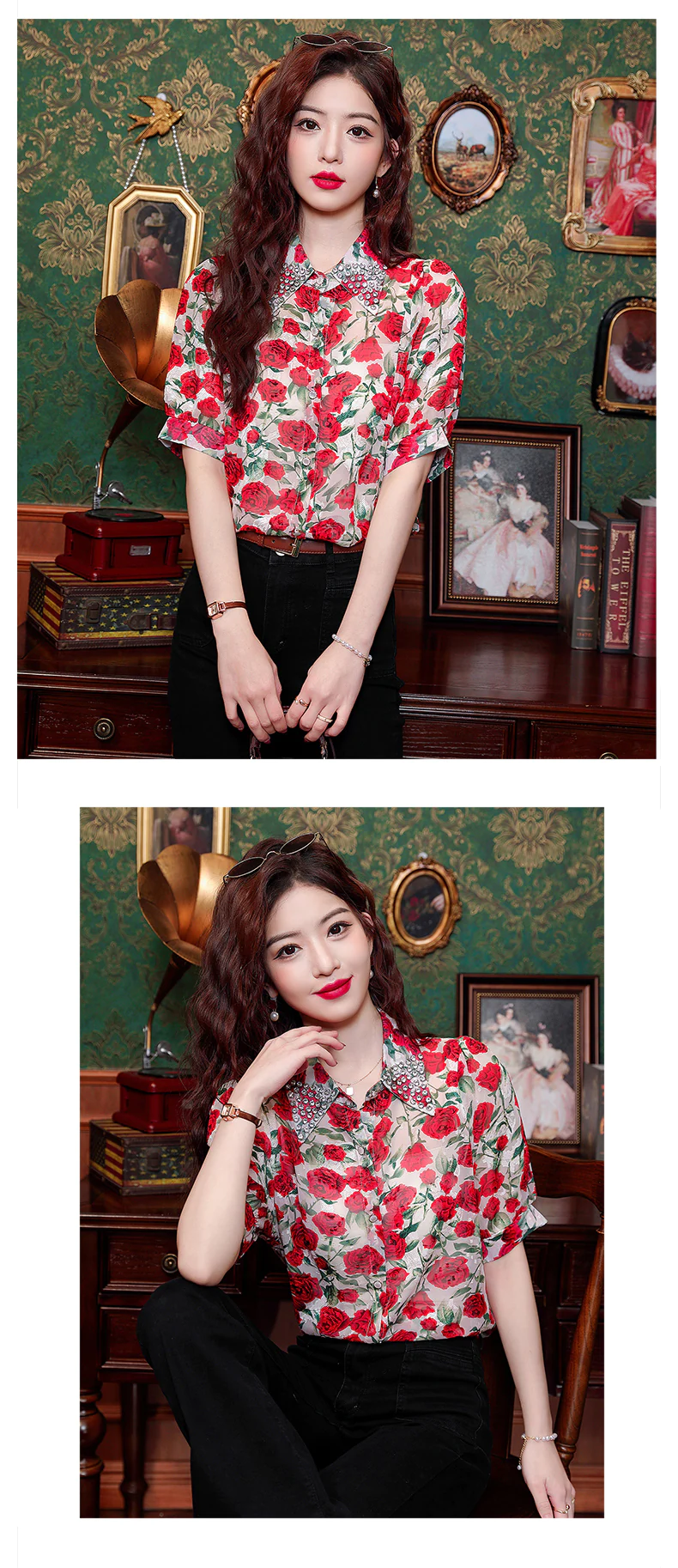 Womens-Fashionable-Red-Floral-Printed-Chiffon-Casual-Shirt-Blouse14