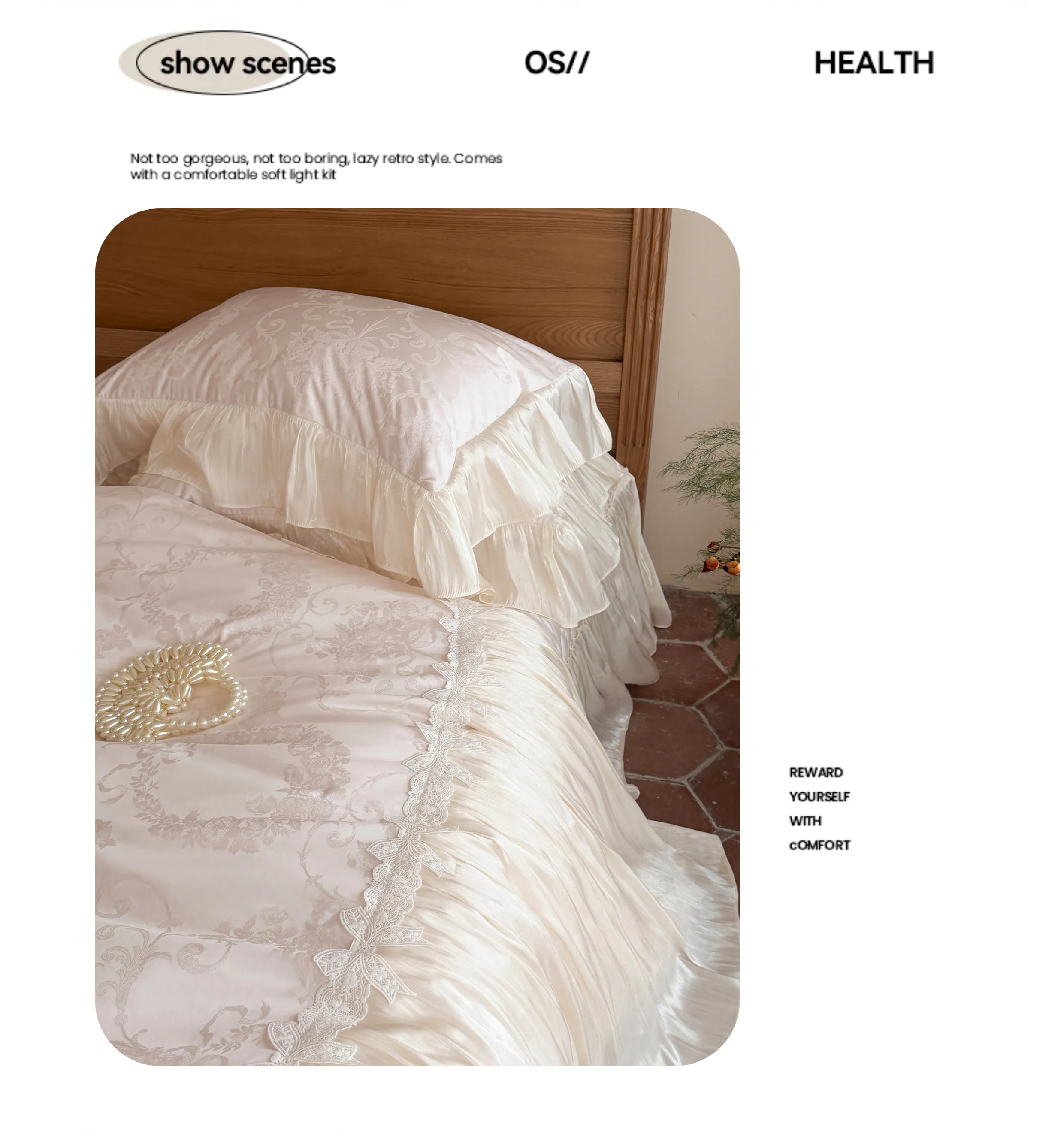 100-Cotton-Pleated-Ruffle-Edges-Floral-Damask-Jacquard-Duvet-Cover-Set16