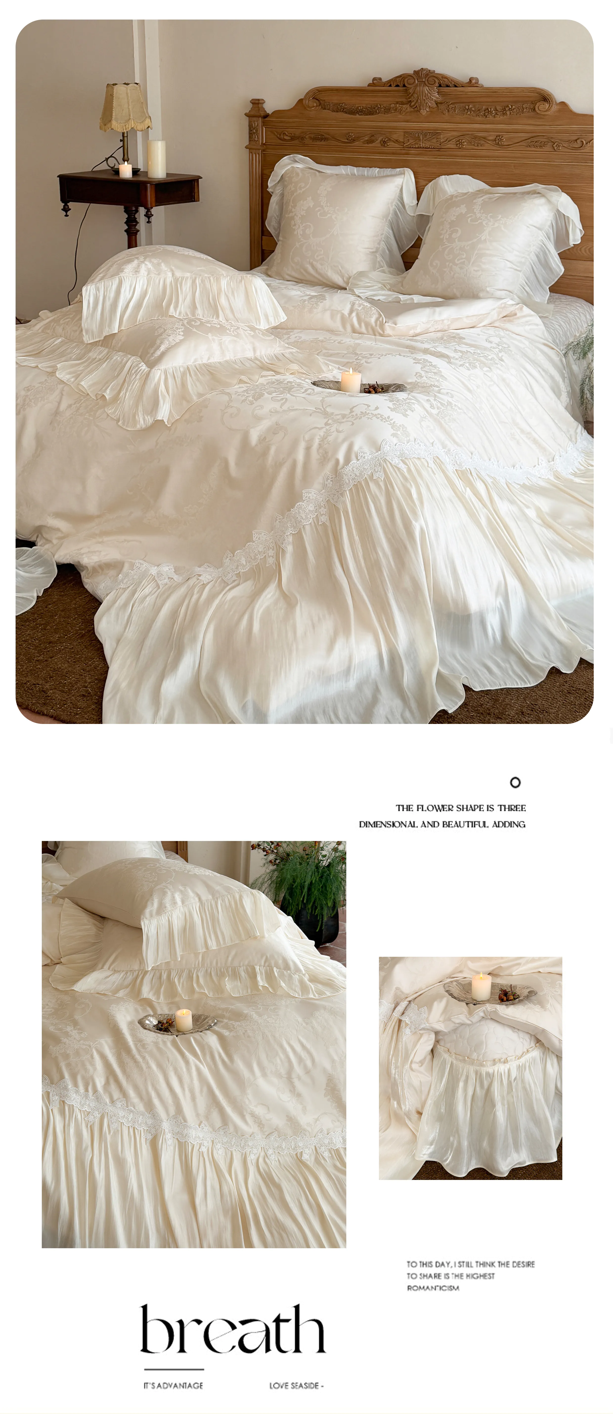 100-Cotton-Pleated-Ruffle-Edges-Floral-Damask-Jacquard-Duvet-Cover-Set23