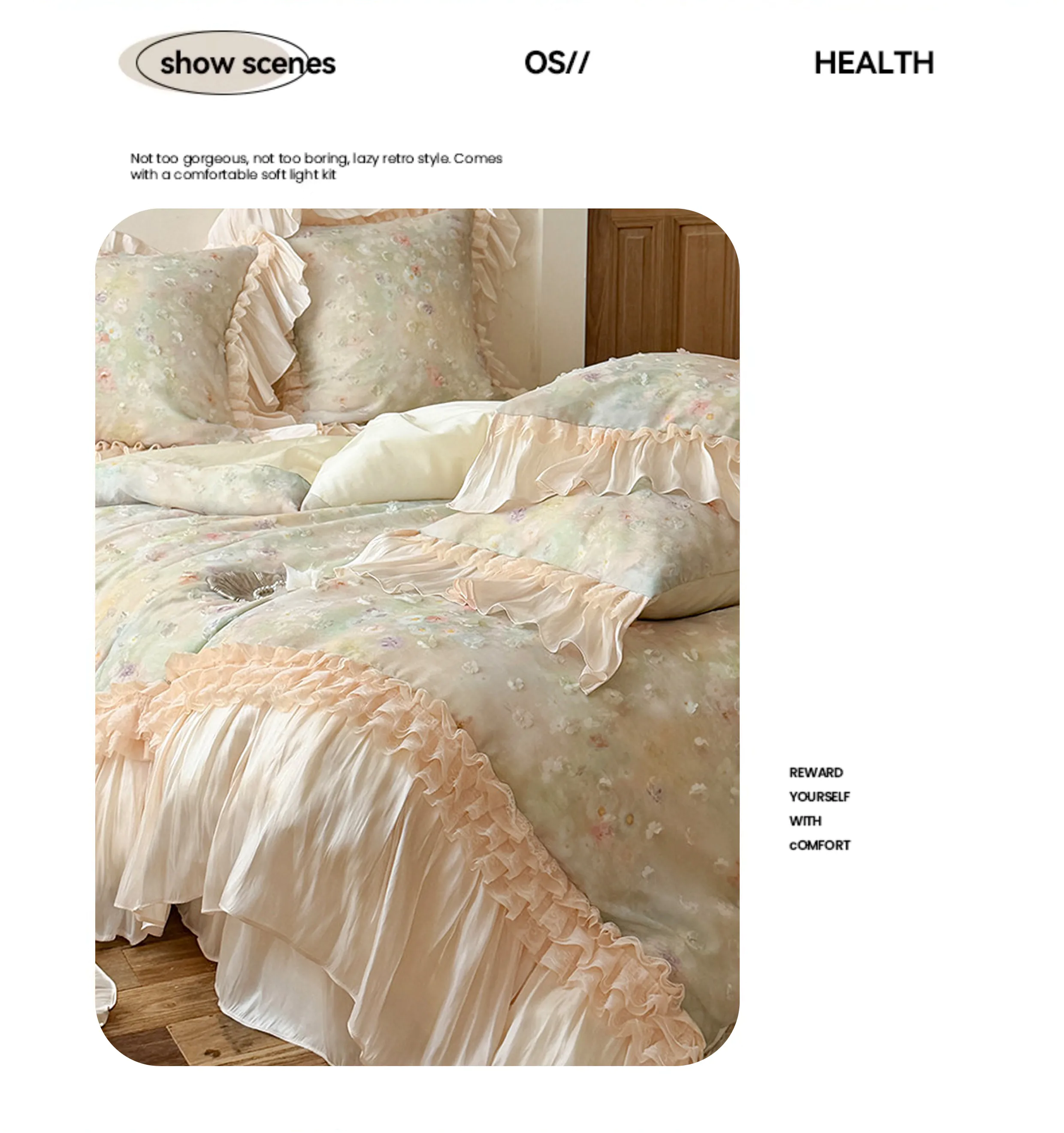 Cottage-Pastel-Green-Floral-Ruffle-Glass-Yarn-Edges-Cotton-Duvet-Cover-Set08