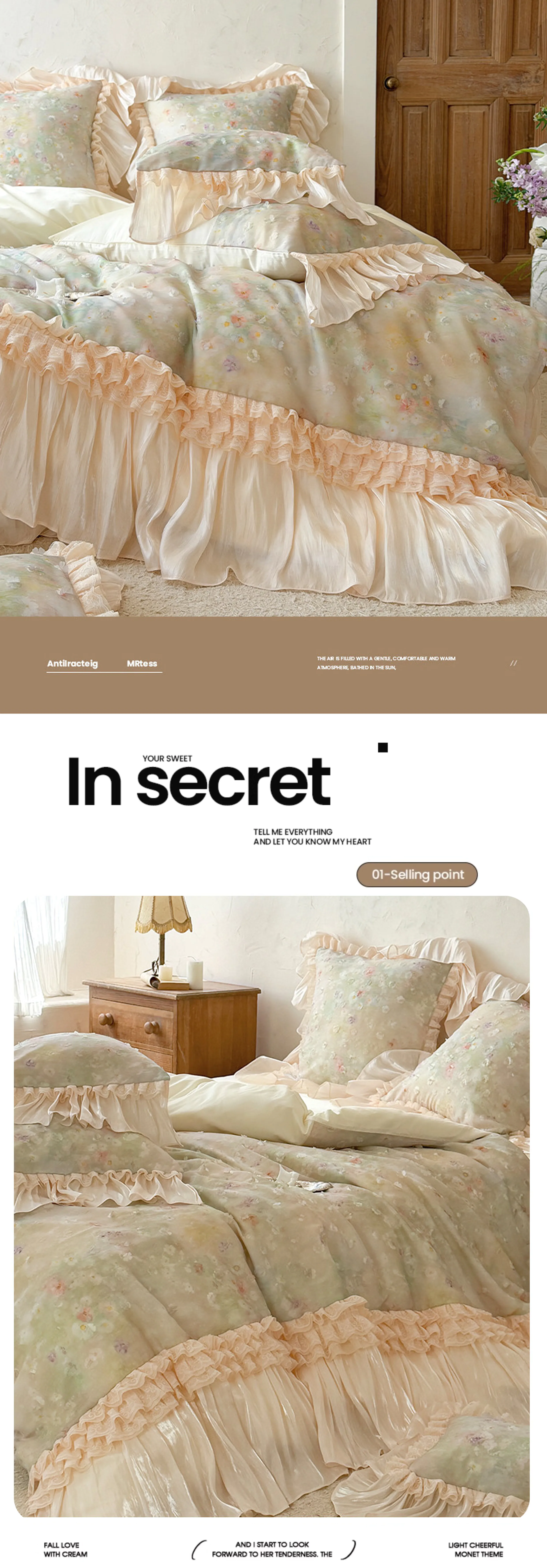 Cottage-Pastel-Green-Floral-Ruffle-Glass-Yarn-Edges-Cotton-Duvet-Cover-Set09