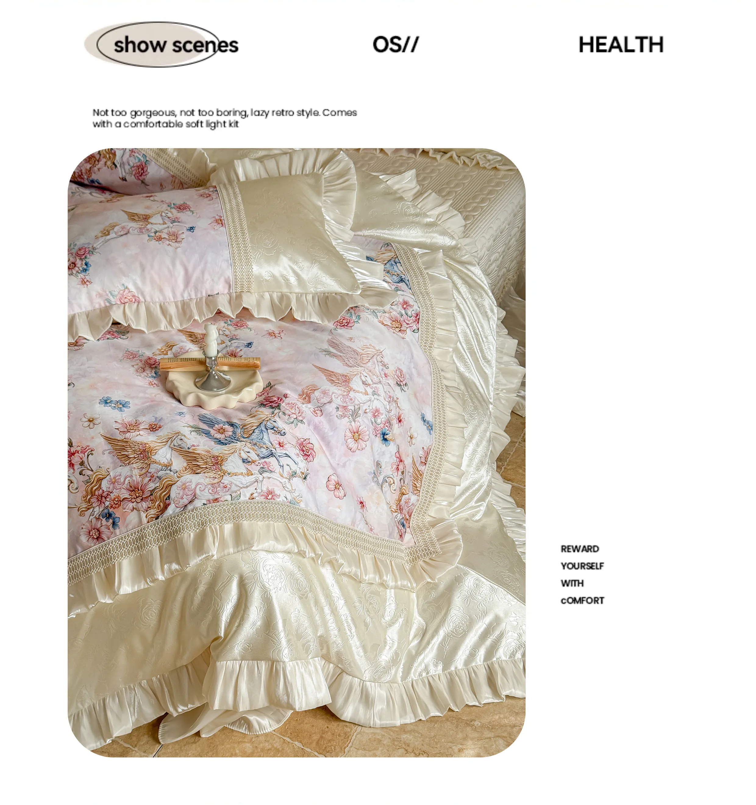 Dreamy-Flying-Horse-Flower-Print-Ruffle-Trim-Tencel-Cotton-Bedding-Set07