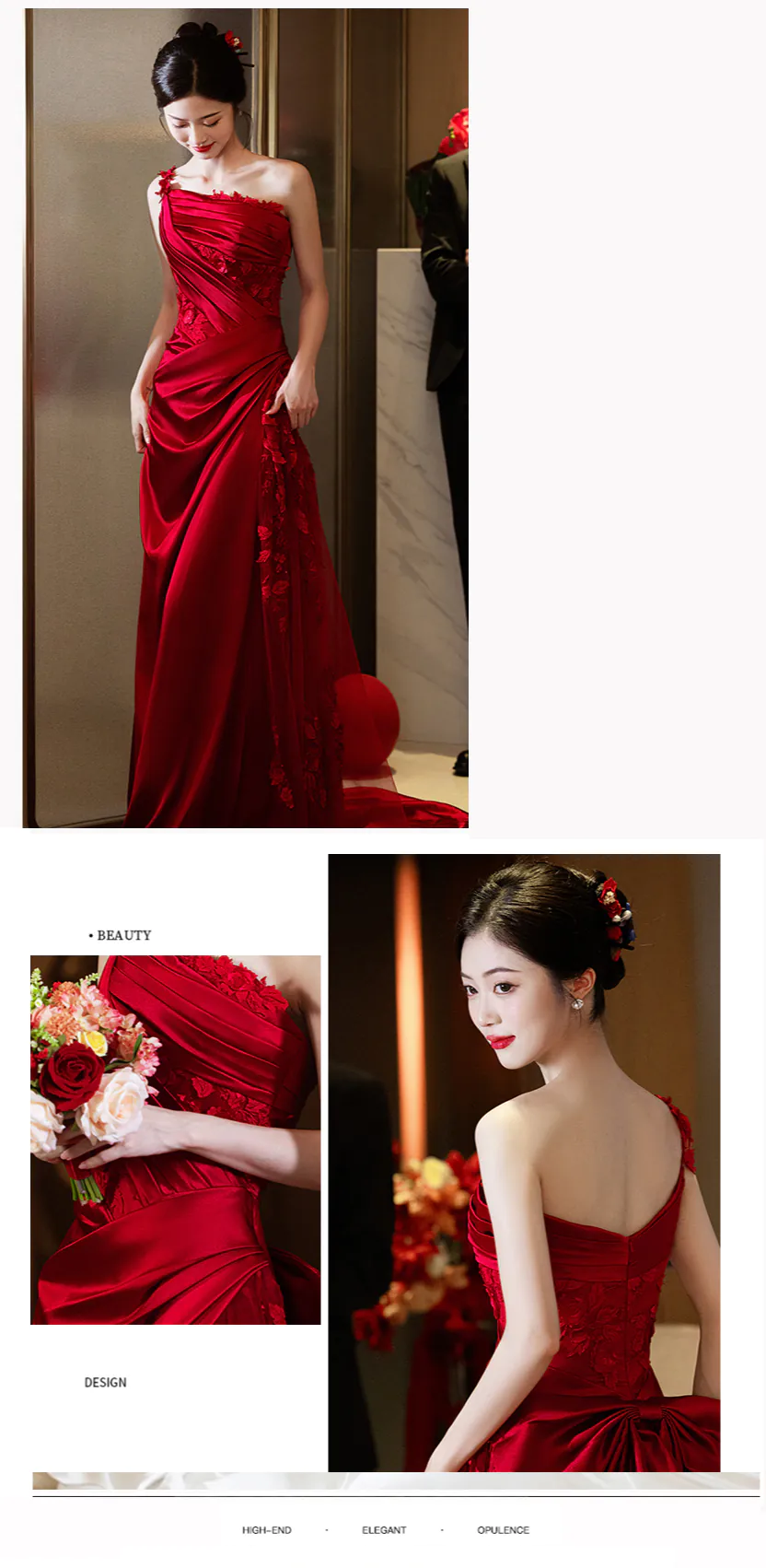 Elegant-Red-One-Shoulder-Satin-Lace-Wedding-Toast-Party-Formal-Dress11