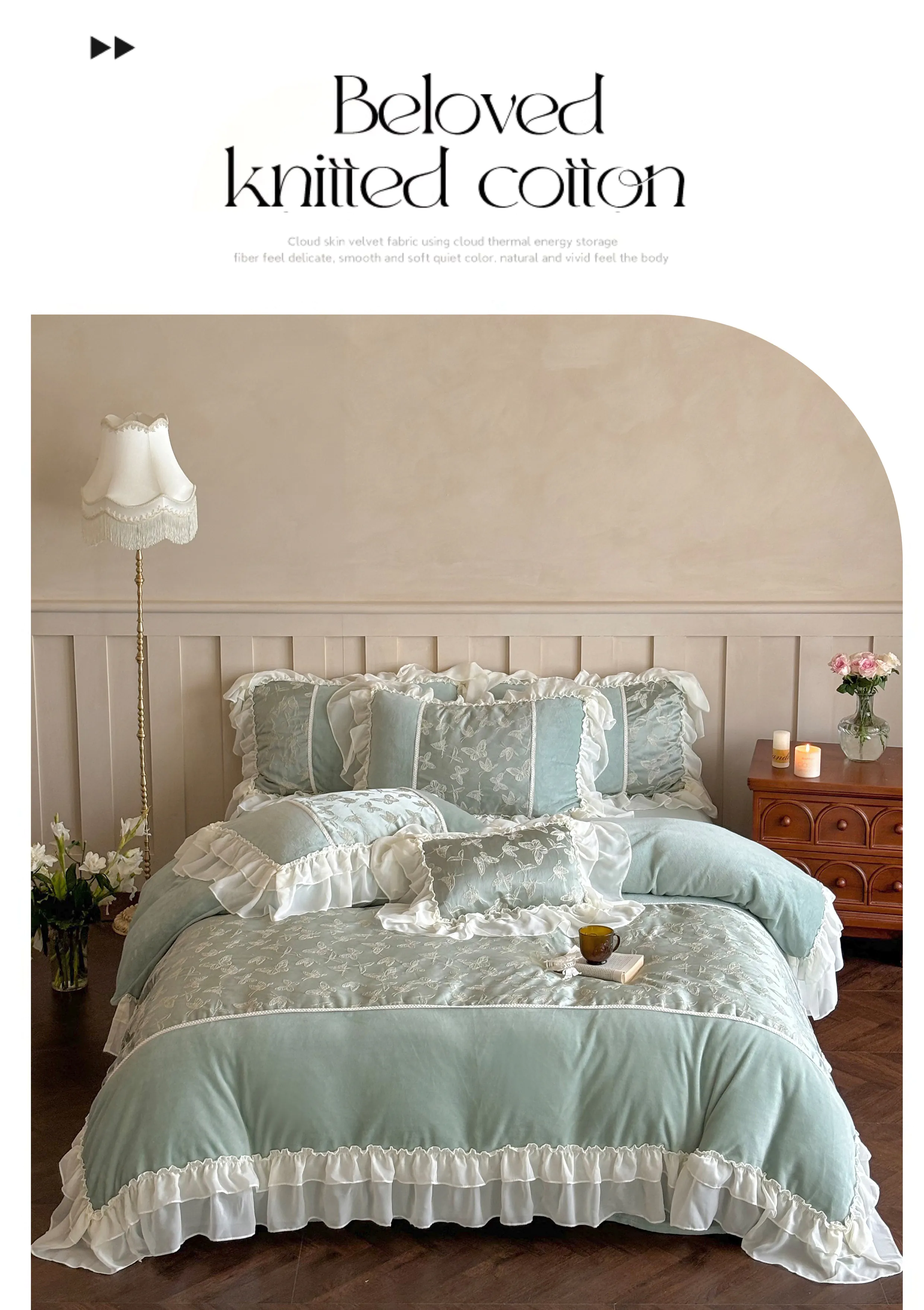 Exquisite-50S-Jacquard-Butterfly-100-Cotton-Ruffle-Duvet-Cover-Set15