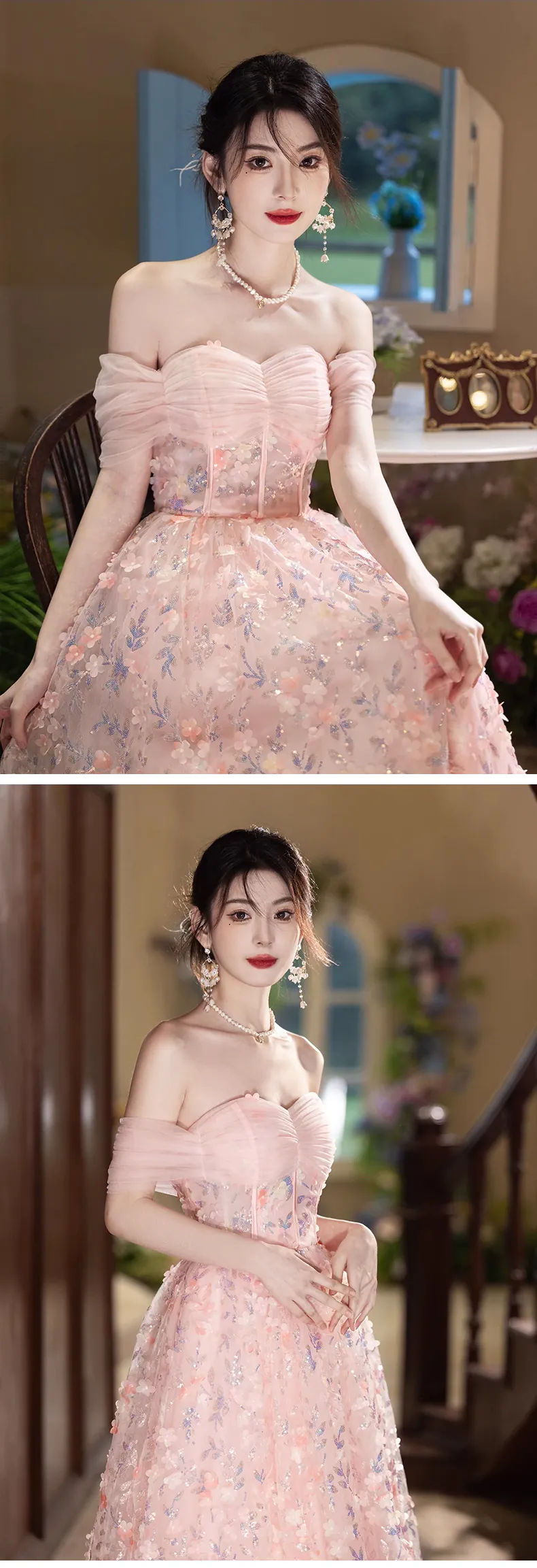 Romantic-Pink-Off-Shoulder-Formal-Event-Dress-Floral-Embroidered-Gown11