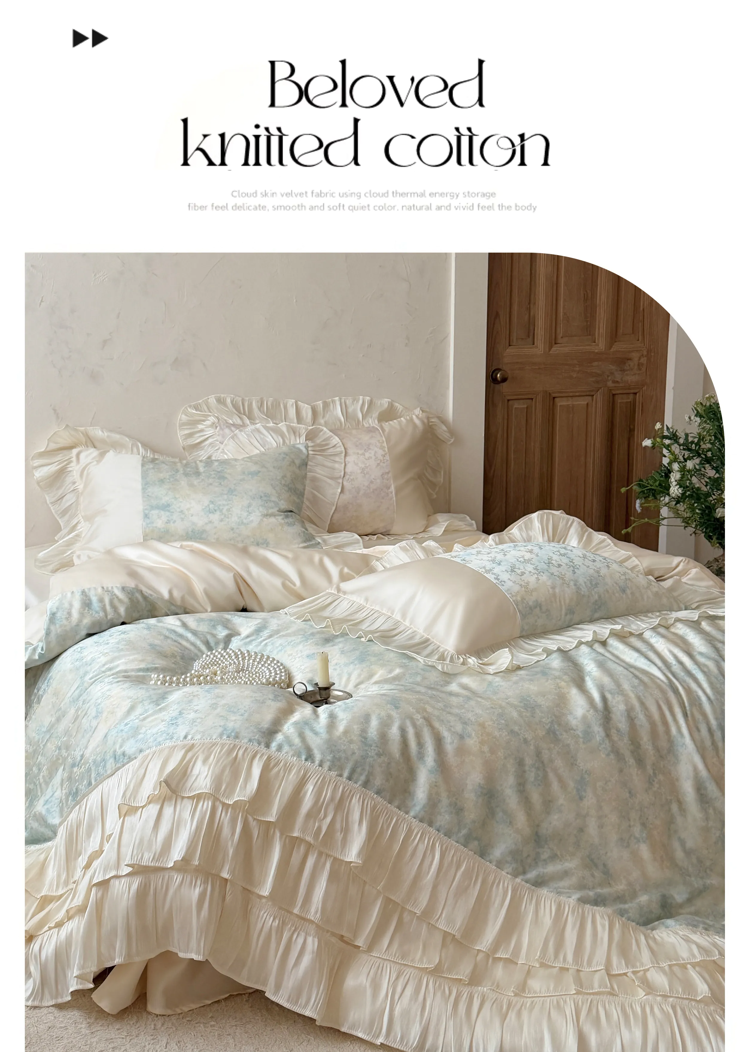 Silky-Soft-Jacquard-Floral-Print-Pleated-Ruffle-Edge-Lyocell-Bedding-Set09