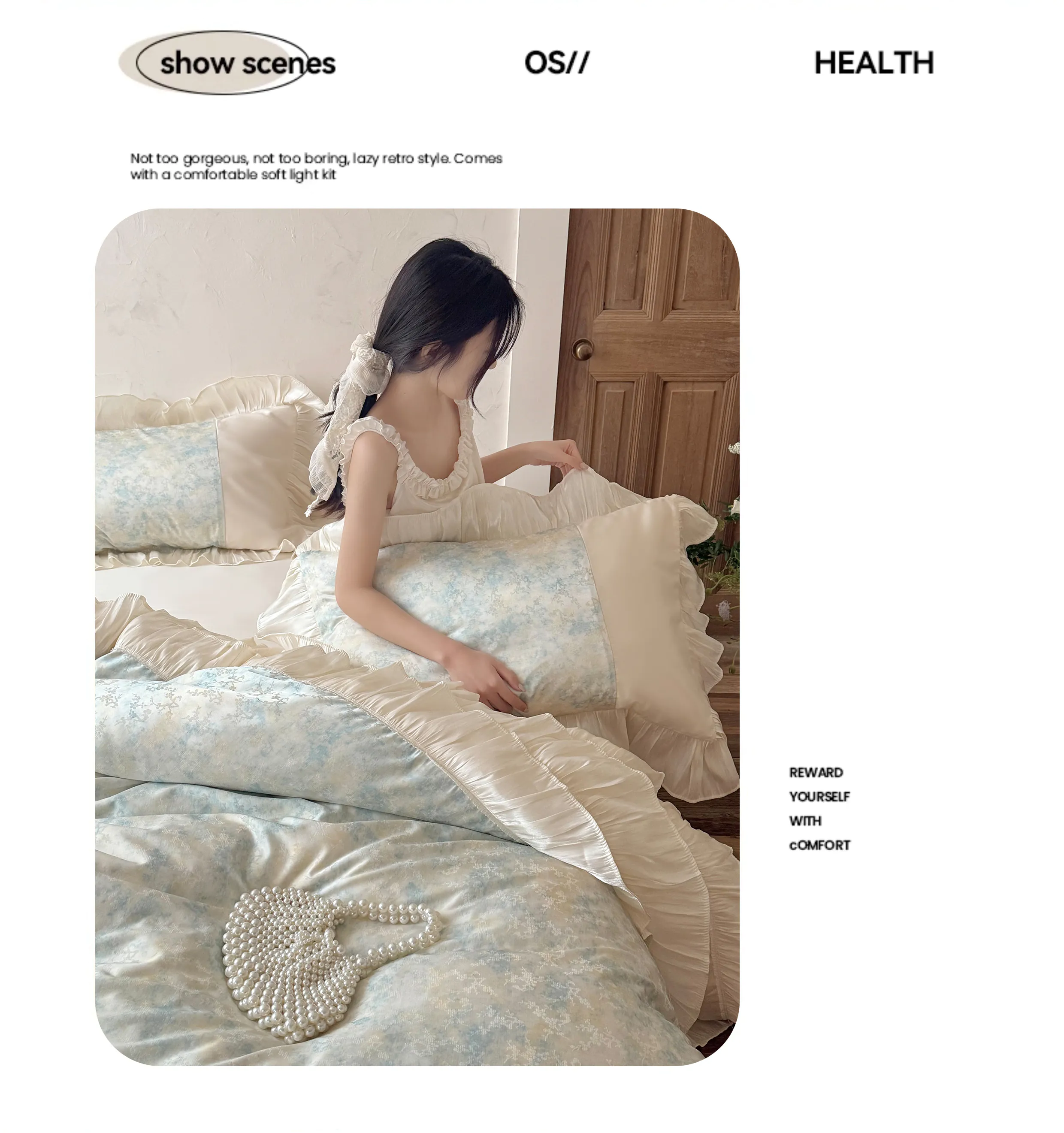 Silky-Soft-Jacquard-Floral-Print-Pleated-Ruffle-Edge-Lyocell-Bedding-Set10