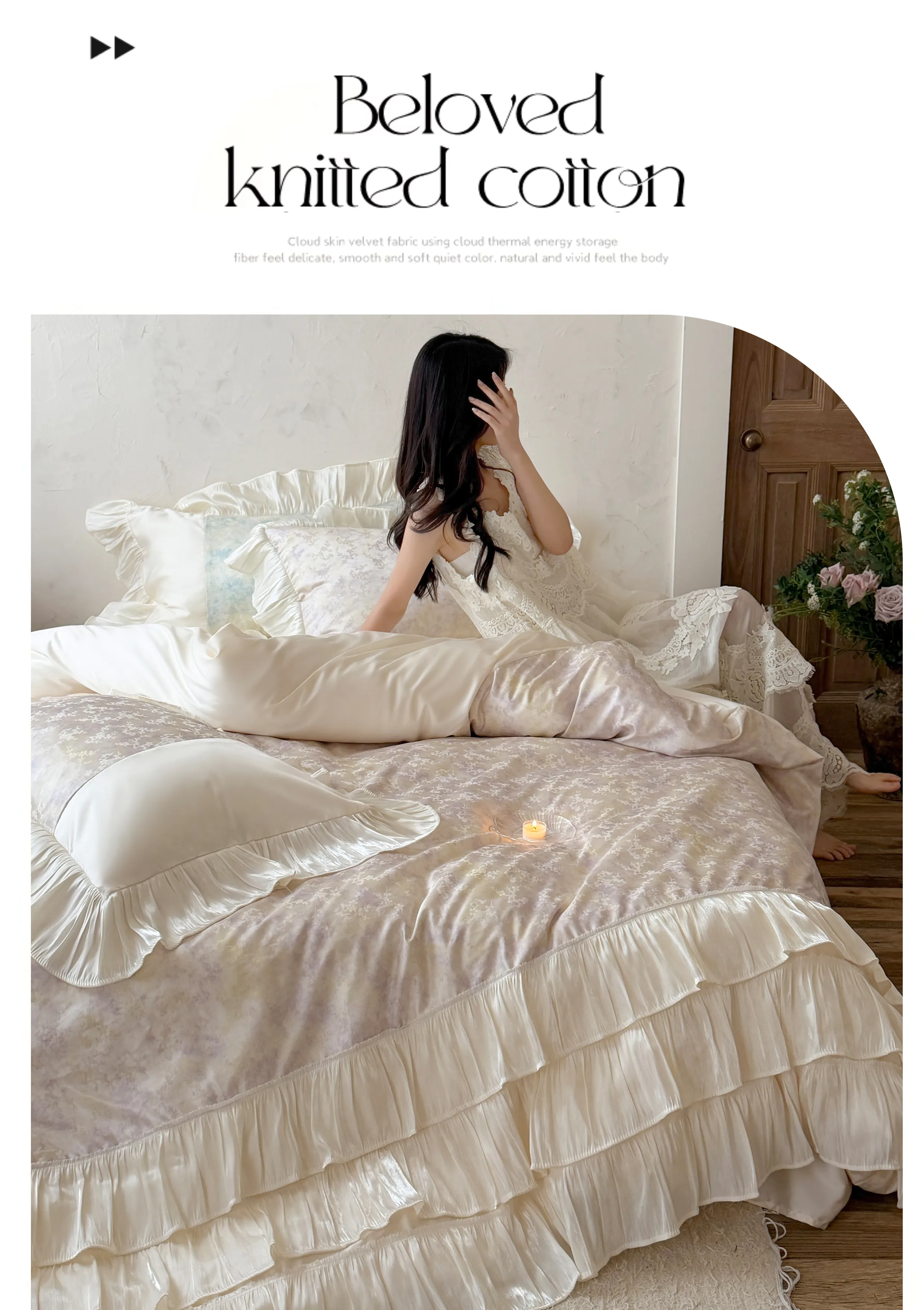 Silky-Soft-Jacquard-Floral-Print-Pleated-Ruffle-Edge-Lyocell-Bedding-Set14