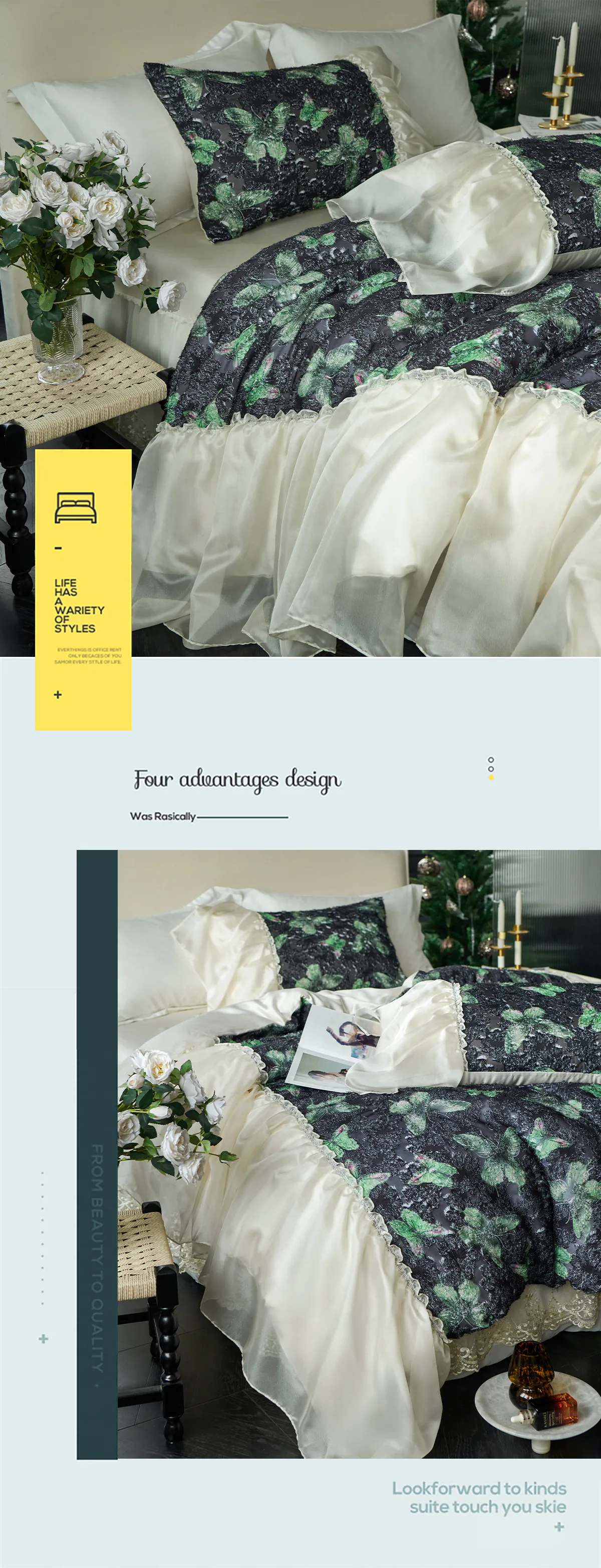 Modern-60s-Tencel-Butterfly-Ruffle-Trim-Bedding-4-Pcs-Set-Queen-King-Size09