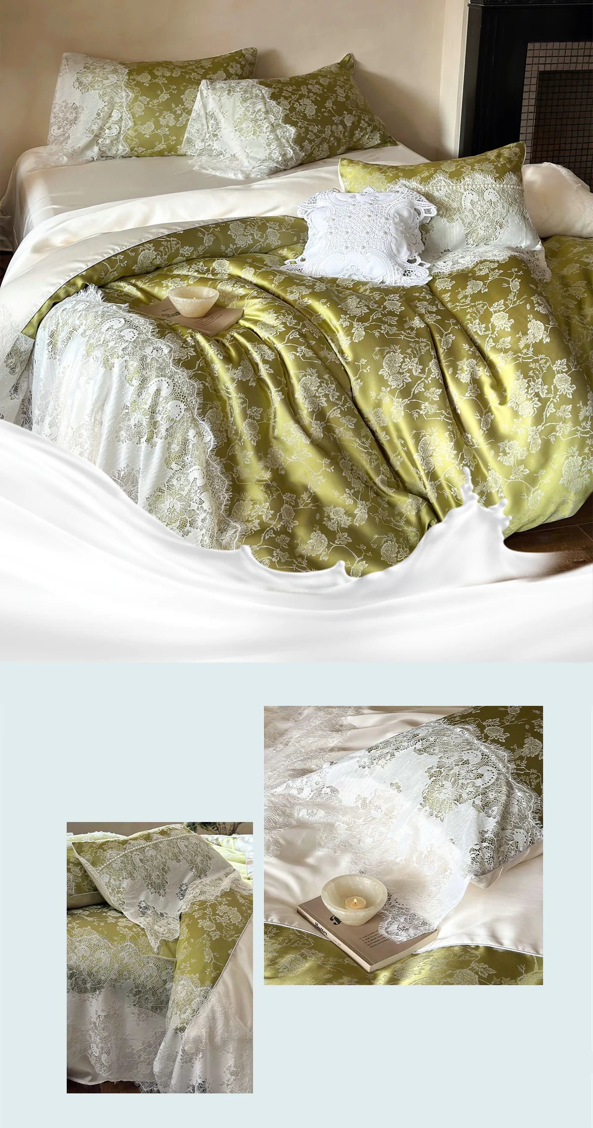 Elegant-Olive-Green-Lace-Trim-Jacquard-Duvet-Cover-Pillowcases-Bedding-Set09