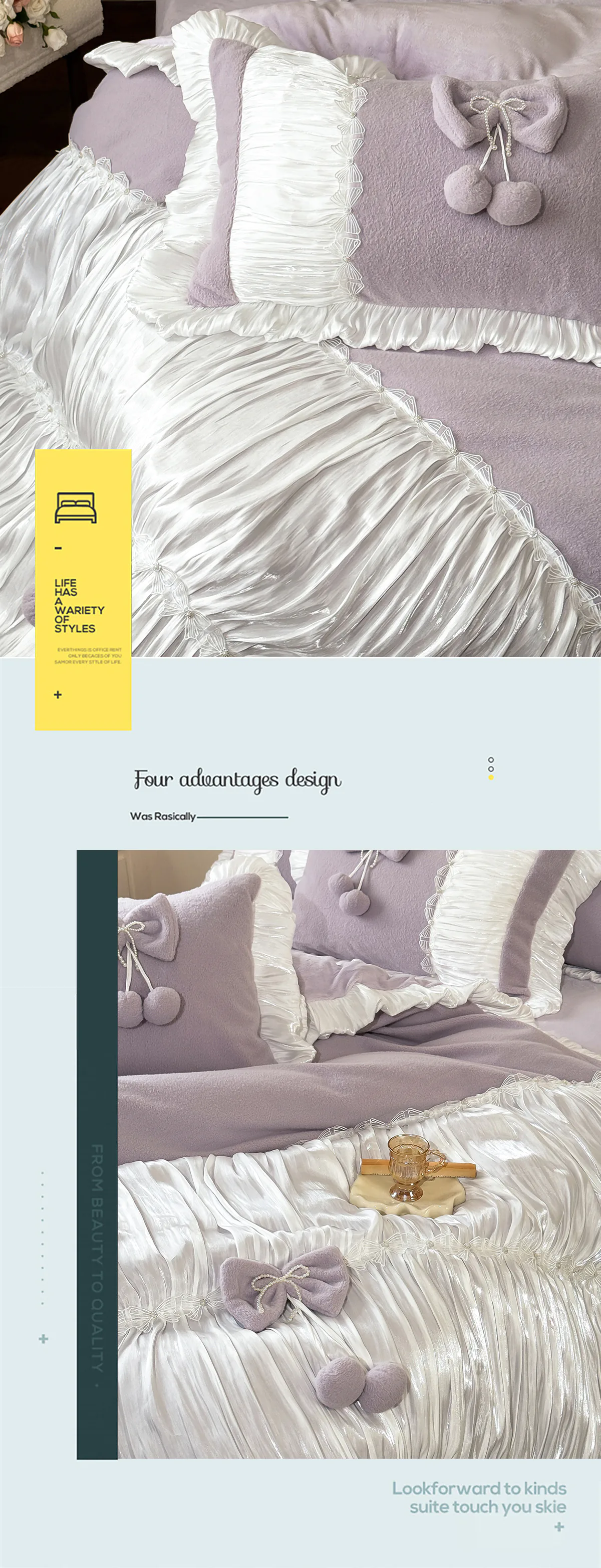 French-Princess-Style-Light-Purple-260g-Matte-Milk-Velvet-Bedding-4-Pcs-Set09