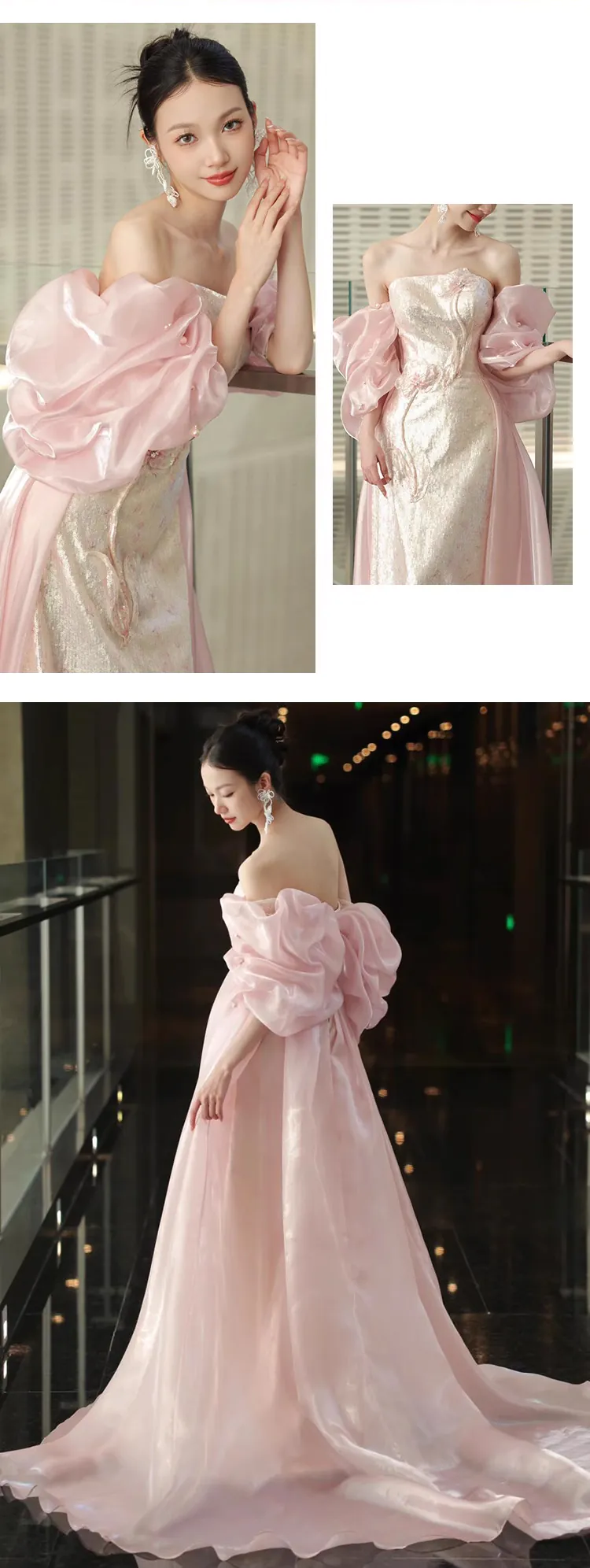 Chic-Pink-Off-Shoulder-Bridal-Gown-Fairy-Strapless-Cocktail-Formal-Dress10