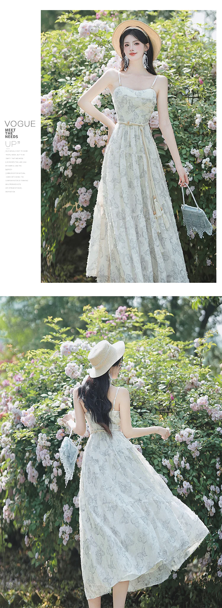 Elegant-French-Butterfly-Garden-Beach-Sundress-with-Tassel-Cardigan-Set13