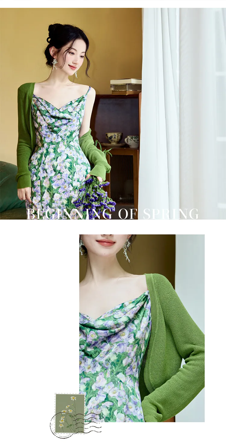 Stylish-Cowl-Neck-Green-Floral-Maxi-Dress-with-Matching-Cardigan-Set09