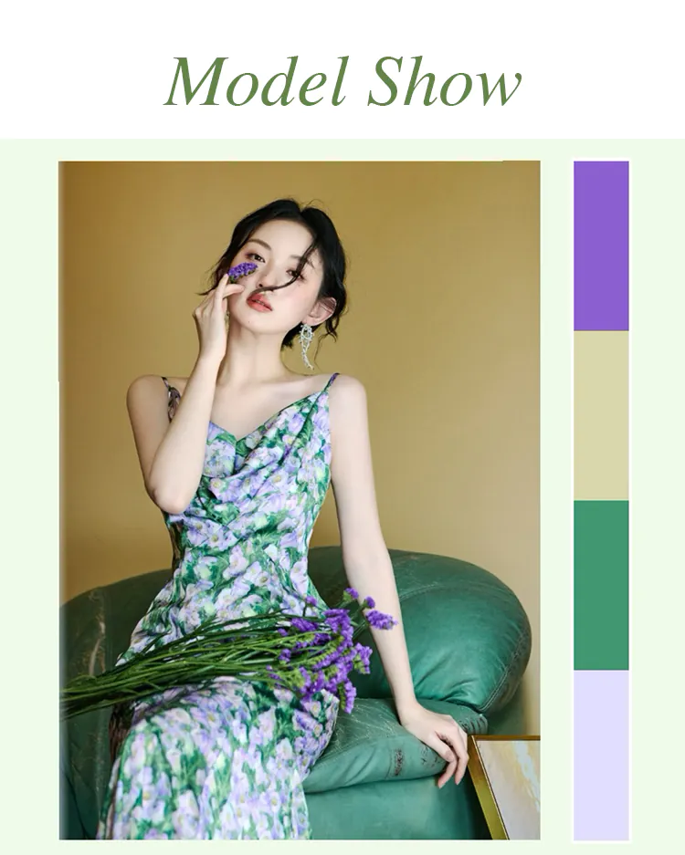 Stylish-Cowl-Neck-Green-Floral-Maxi-Dress-with-Matching-Cardigan-Set10