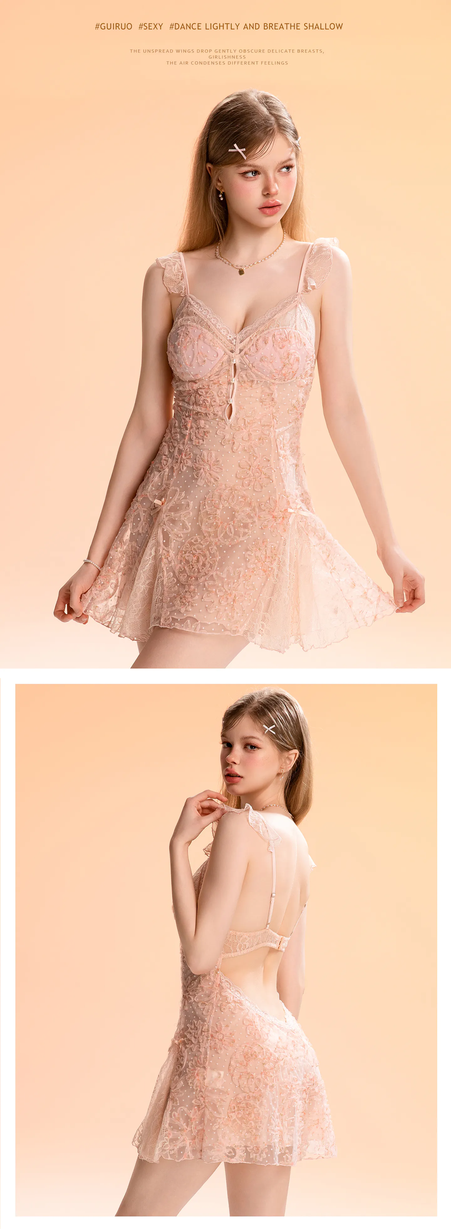 3D-Floral-Polka-Dot-See-Through-Sheer-Lace-Tulle-Slip-Babydoll-Sleepwear12