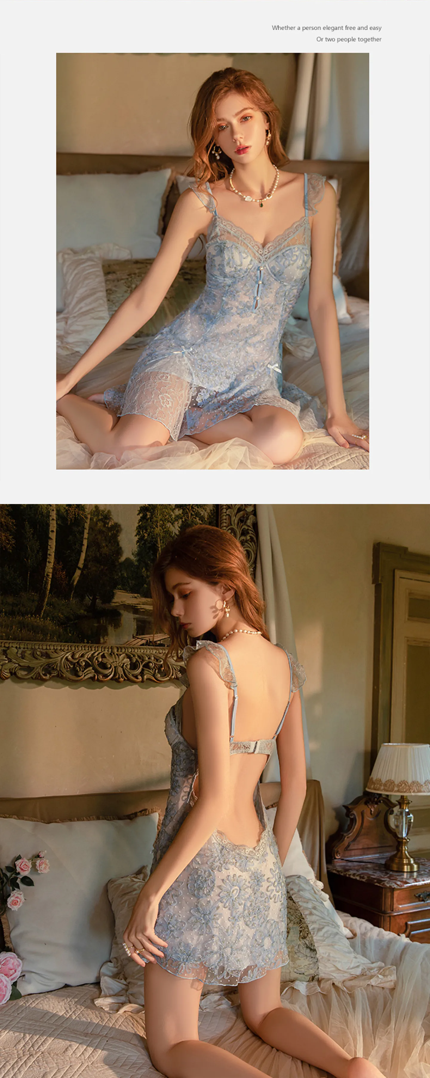 3D-Floral-Polka-Dot-See-Through-Sheer-Lace-Tulle-Slip-Babydoll-Sleepwear16