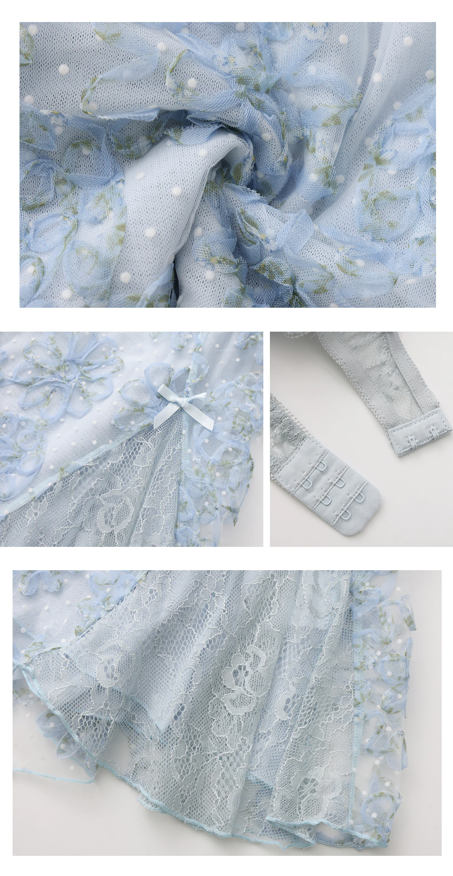 3D-Floral-Polka-Dot-See-Through-Sheer-Lace-Tulle-Slip-Babydoll-Sleepwear18