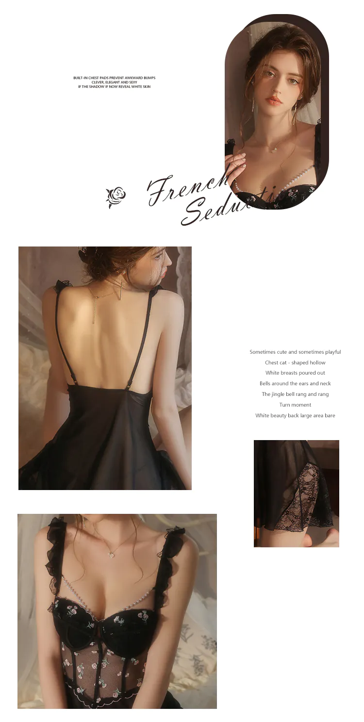 Black-Vintage-Floral-Embroidery-Sheer-Mesh-Bustier-Babydoll-Lingerie08