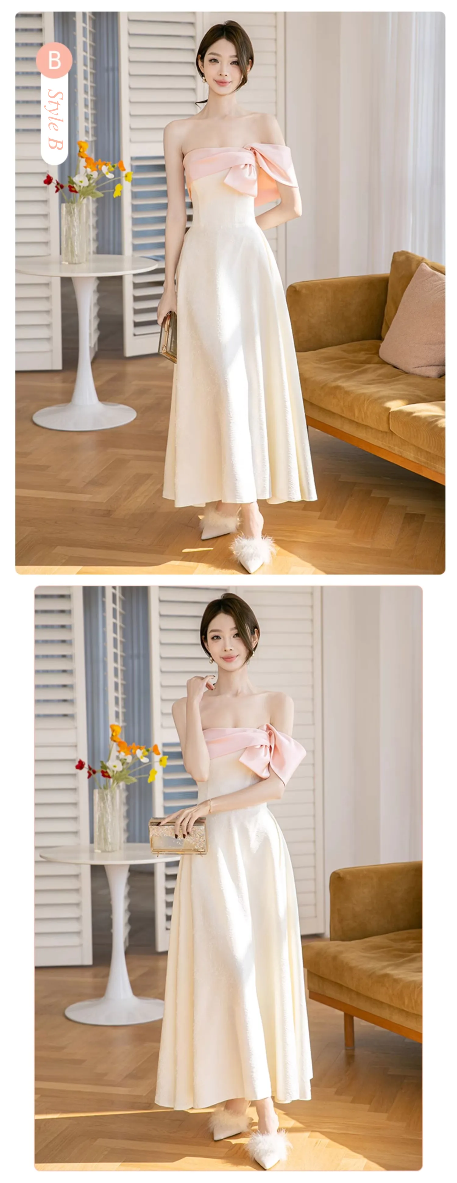 Charming-Champagne-Jacquard-Satin-Bridesmaid-Dress-Wedding-Party-Gown14
