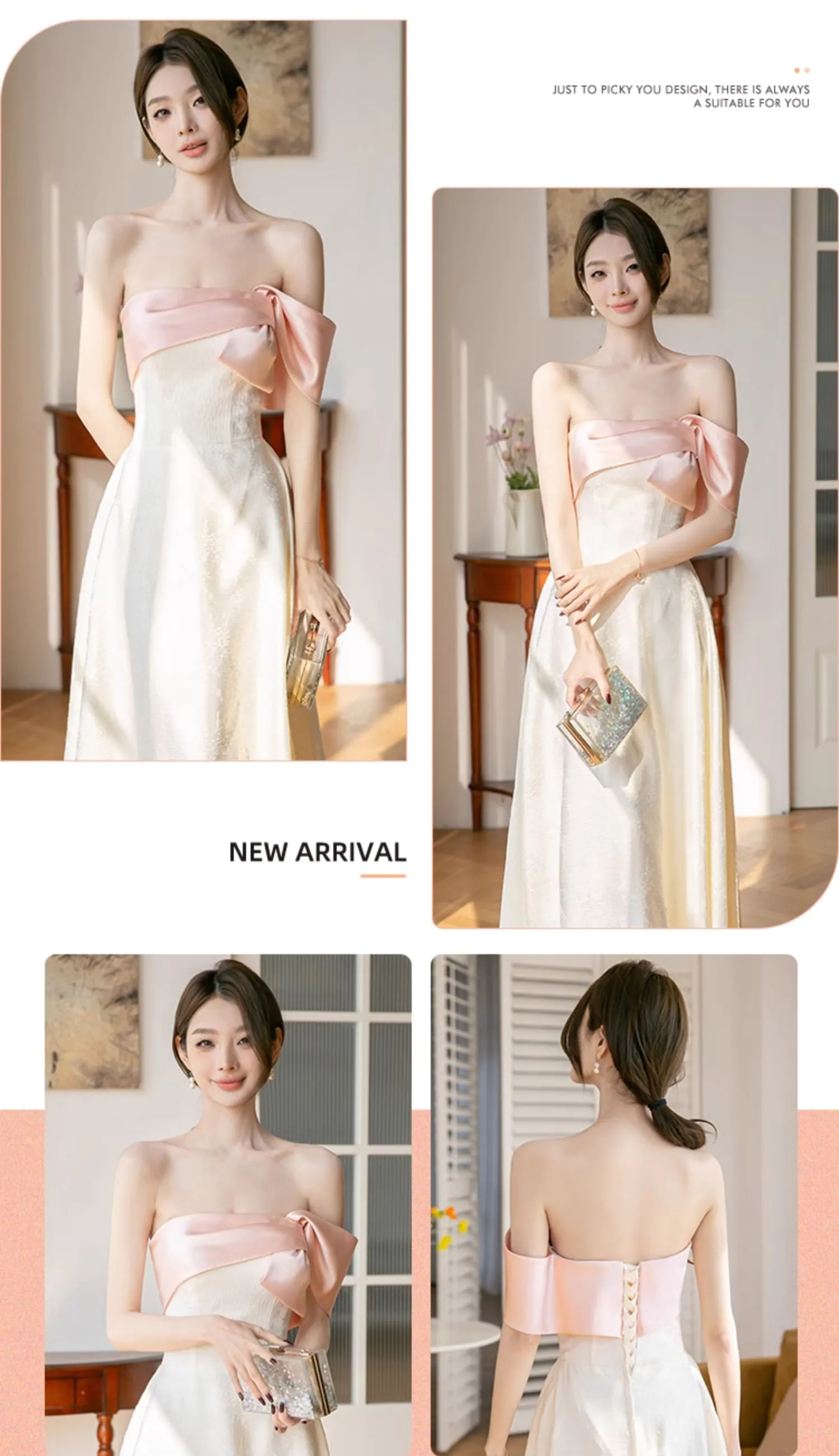 Charming-Champagne-Jacquard-Satin-Bridesmaid-Dress-Wedding-Party-Gown15