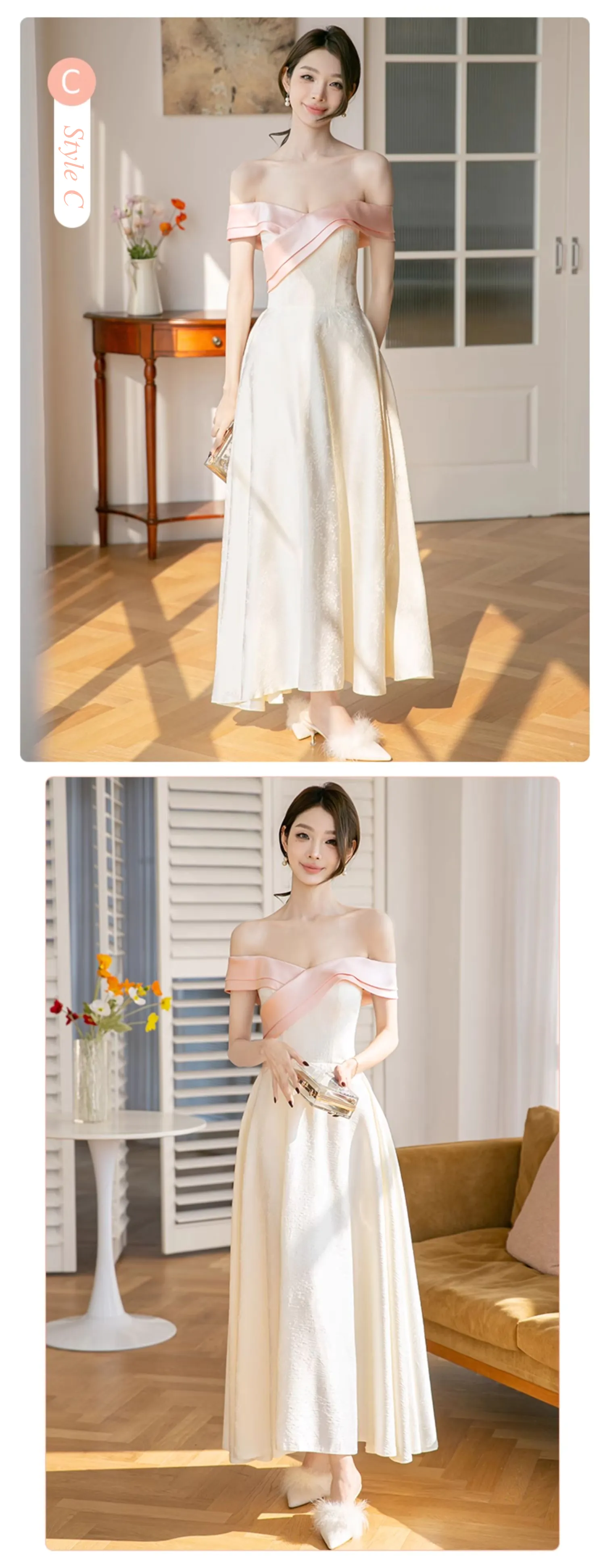 Charming-Champagne-Jacquard-Satin-Bridesmaid-Dress-Wedding-Party-Gown16