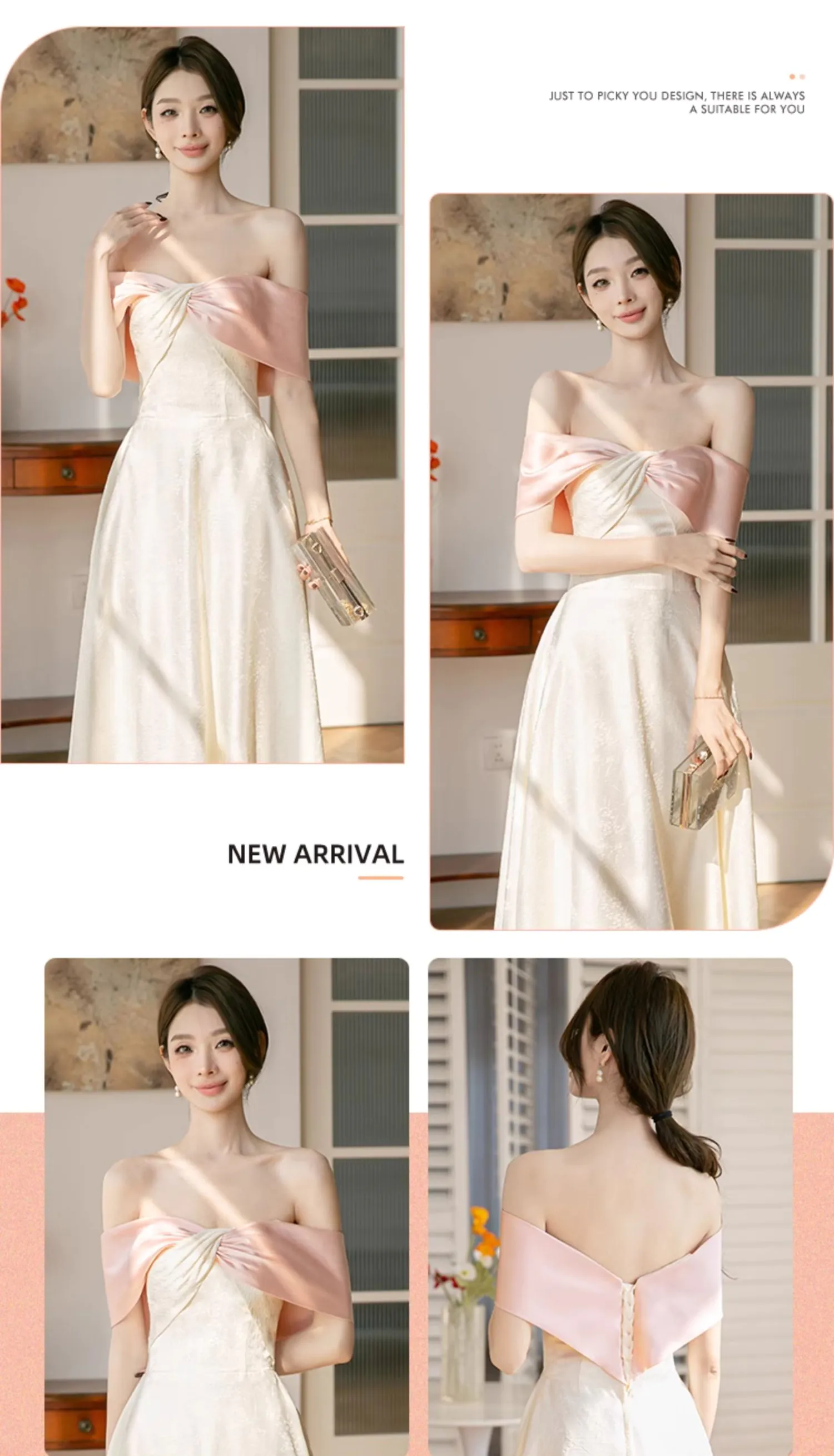 Charming-Champagne-Jacquard-Satin-Bridesmaid-Dress-Wedding-Party-Gown19