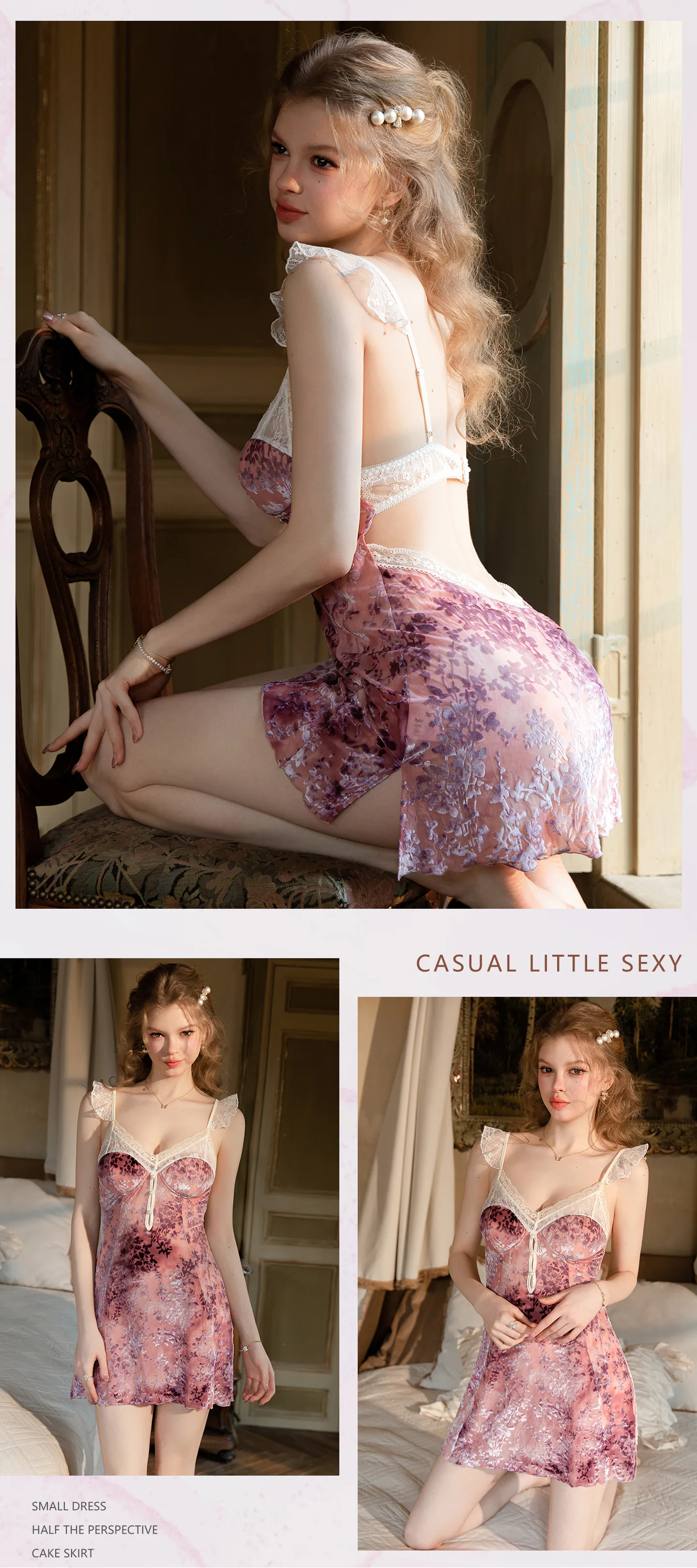 Delicate-Eyelash-Lace-Trim-Burnout-Tie-Dye-Velvet-Lingerie-Slip-Nightdress10
