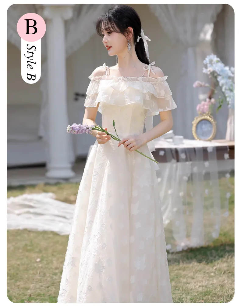 Romantic-French-Style-Champagne-Long-Bridesmaid-Dress-Wedding-Guest-Gown15