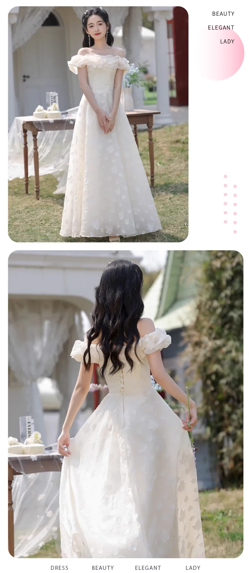 Romantic-French-Style-Champagne-Long-Bridesmaid-Dress-Wedding-Guest-Gown18
