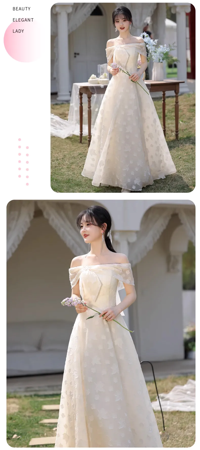 Romantic-French-Style-Champagne-Long-Bridesmaid-Dress-Wedding-Guest-Gown20